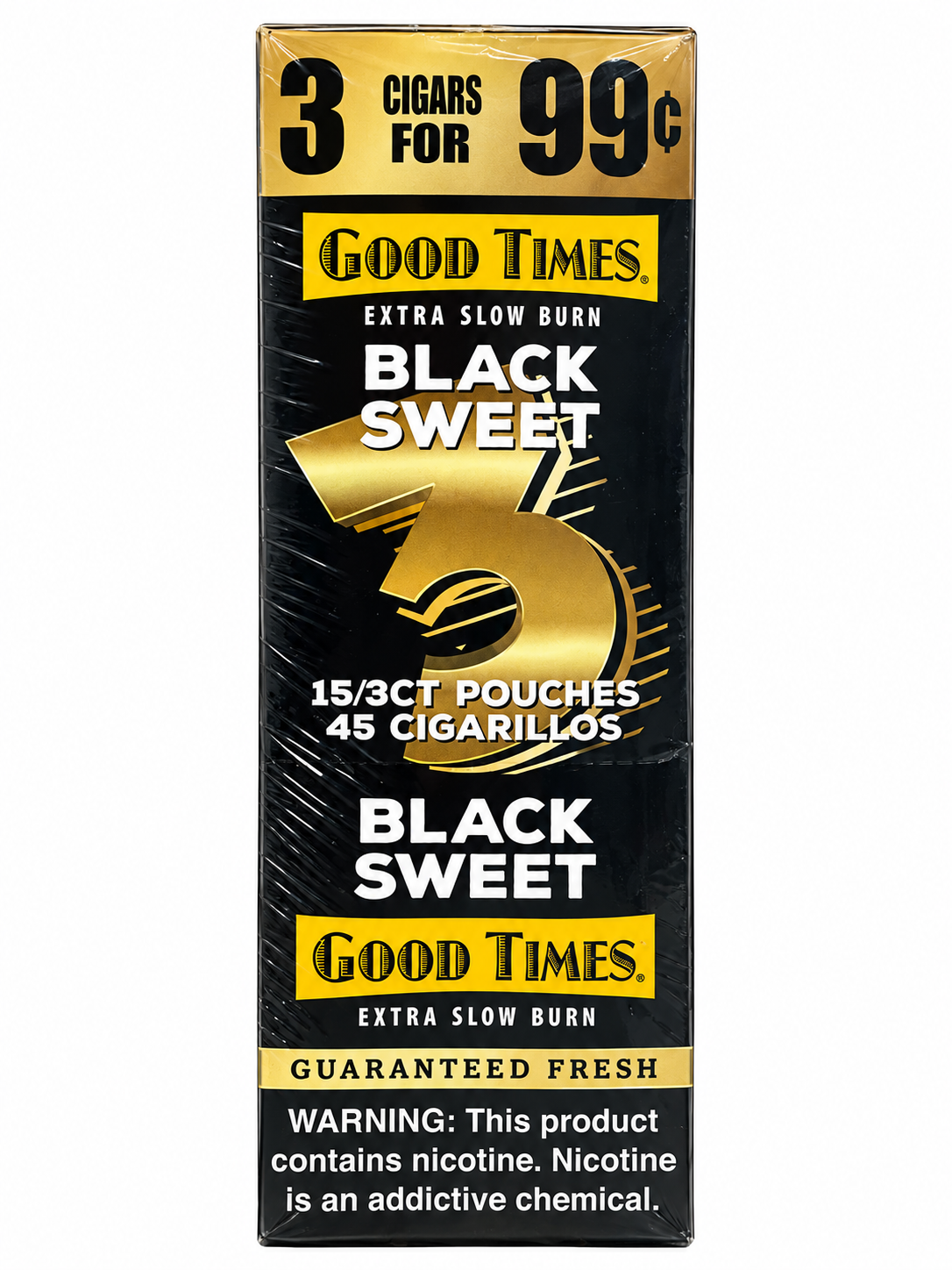 GOOD TIMES CIGARILLO $0.99 3 CT 15 PK BLACK SWEET