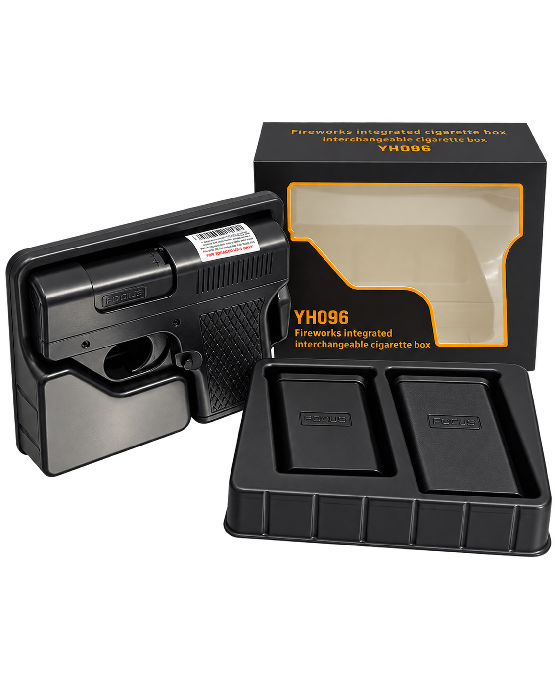 FOCUS GUN TORCH WITH CIGARETTE BOX 4 PK YH096