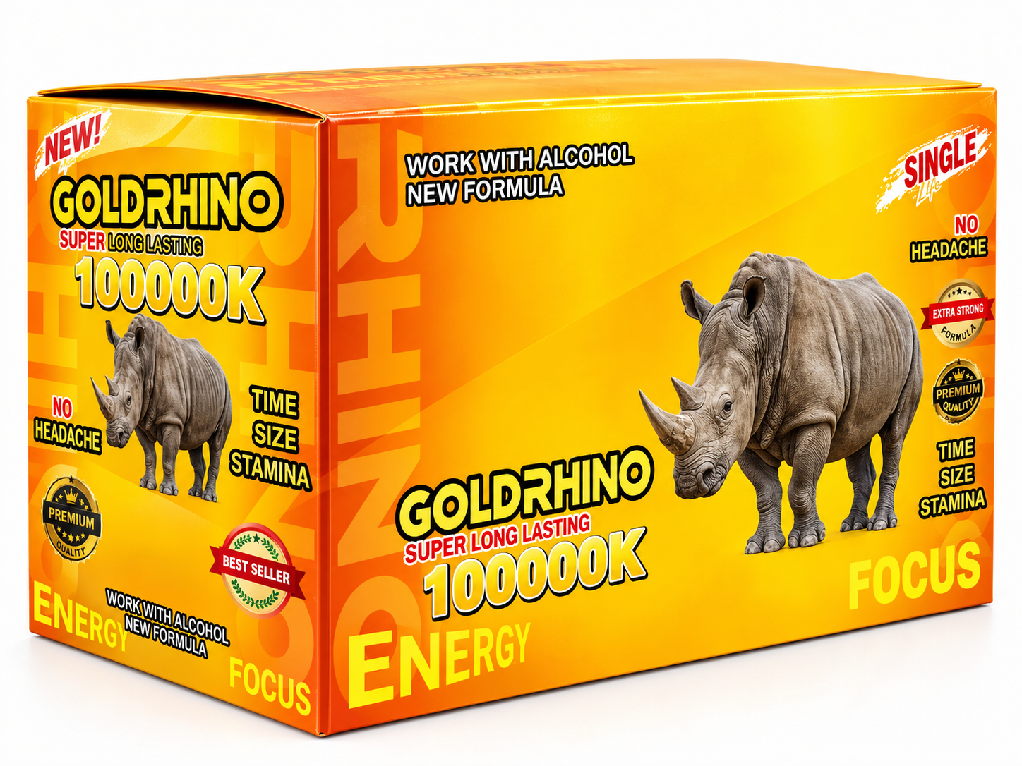 RHINO SUPER LONG LASTING 24 PK 100000K  GOLD