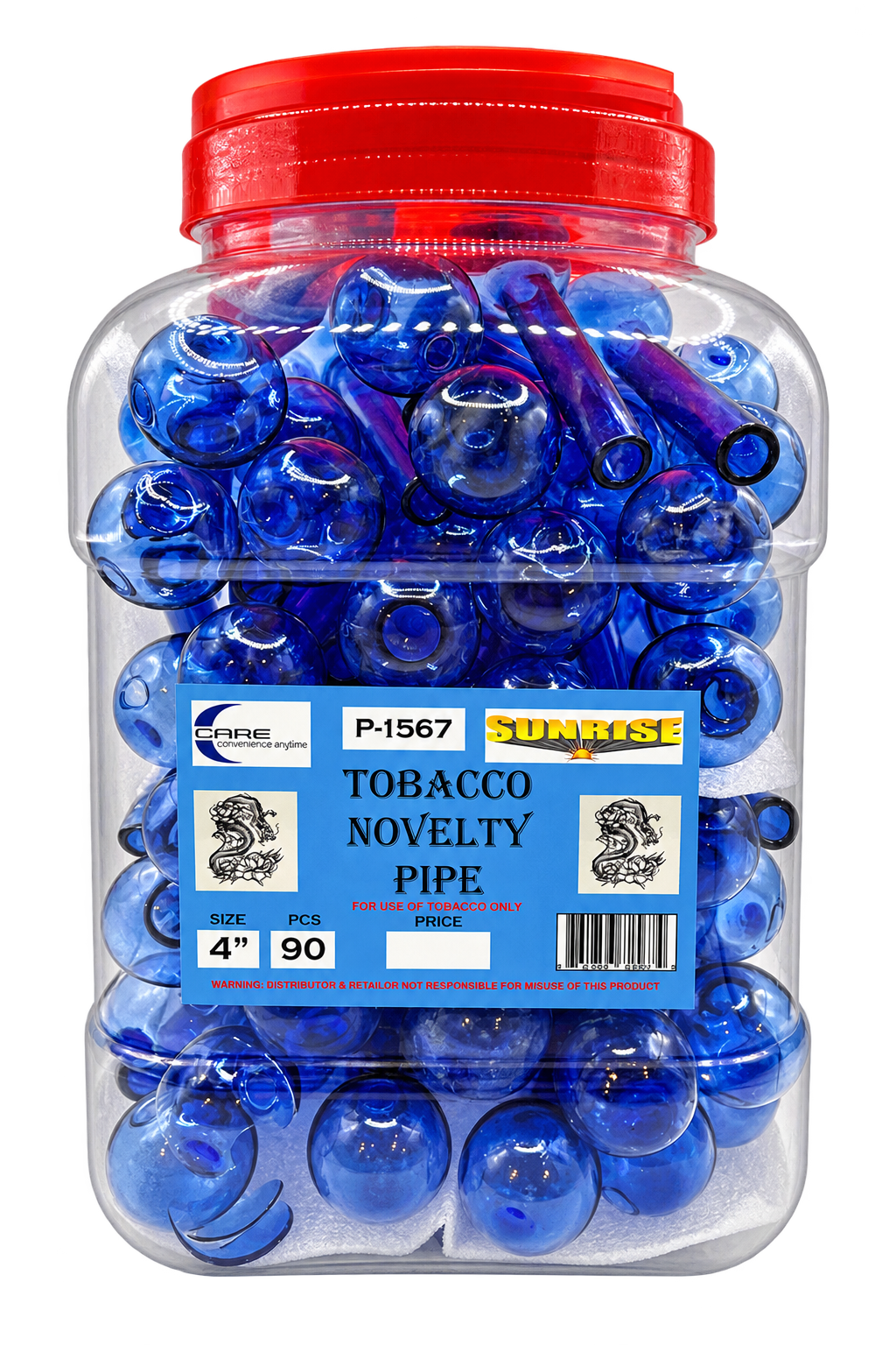 Novelty Pipe Blue 4" 90 CT