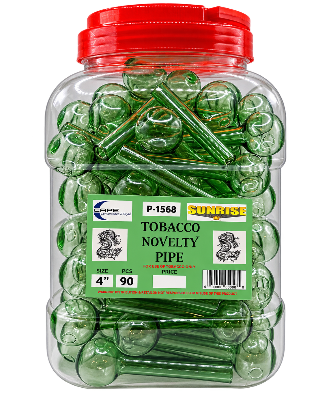 Novelty Pipe Green 4IN 90CT