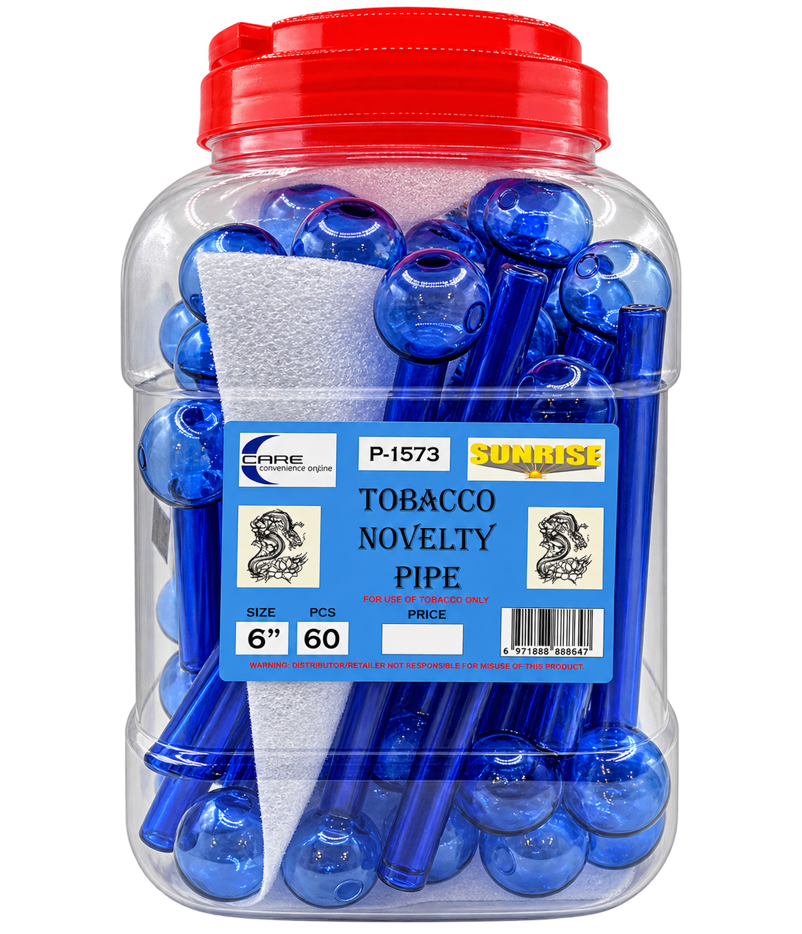 Novelty Pipe Blue 6" 60CT