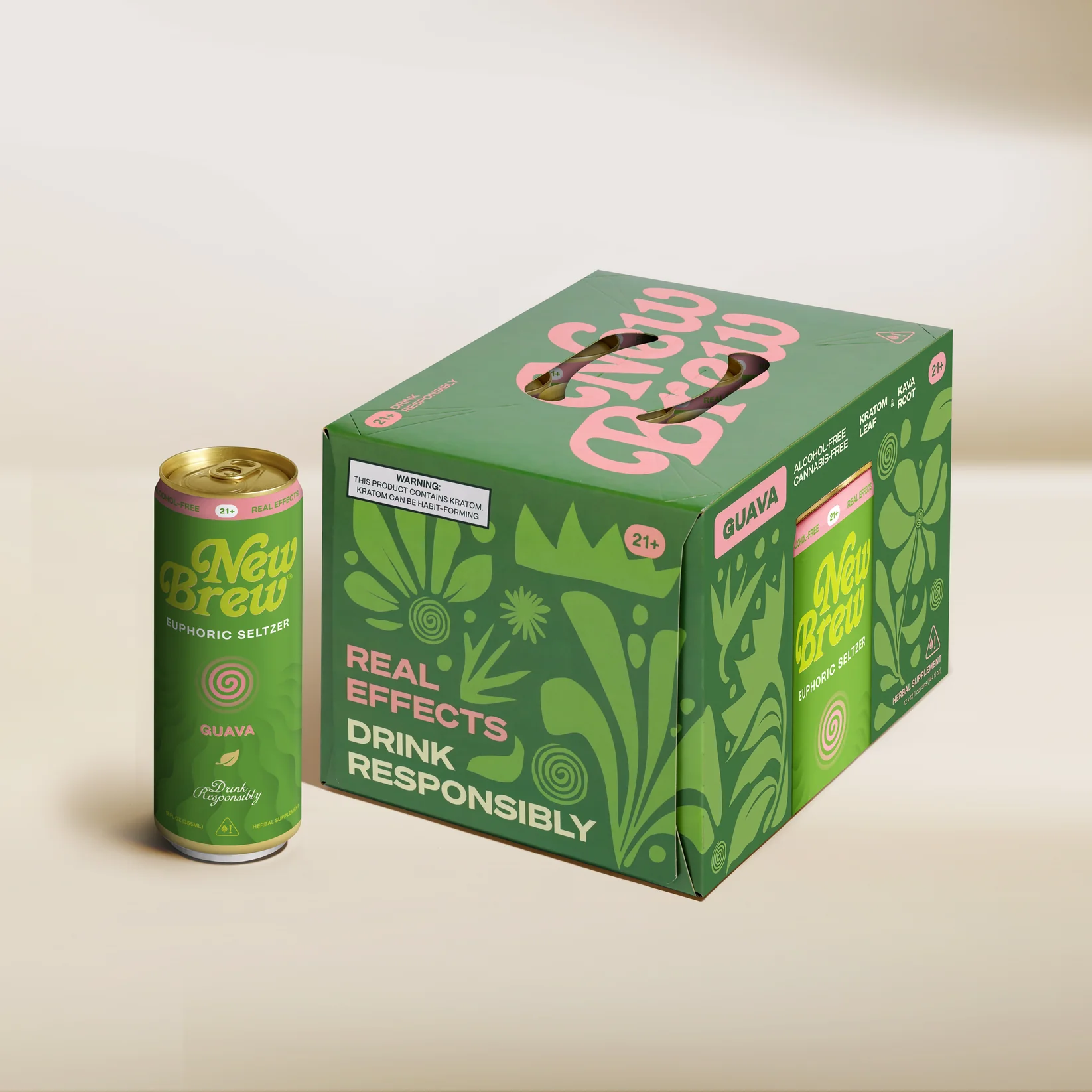 New Brew Euphoric Seltzer - Guava 12 PK