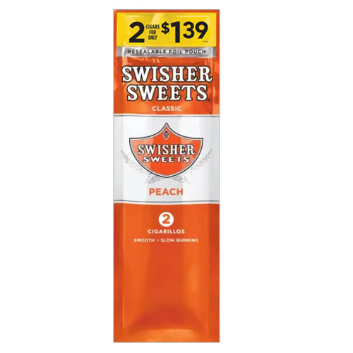 SWISHER SWEETS PEACH $1.39 2 CT 30 PK