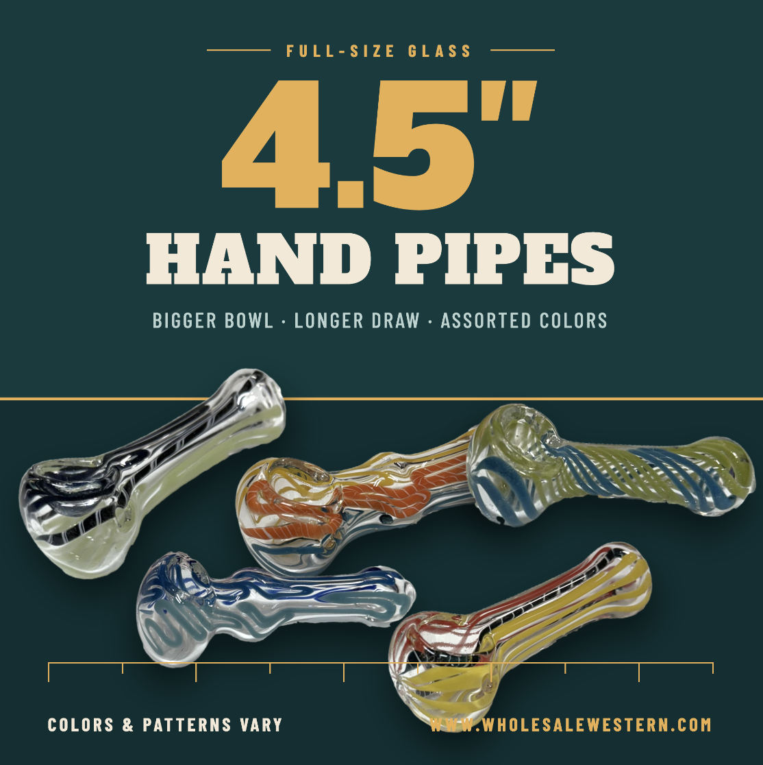 Glass Hand Pipe 4.5" - XL