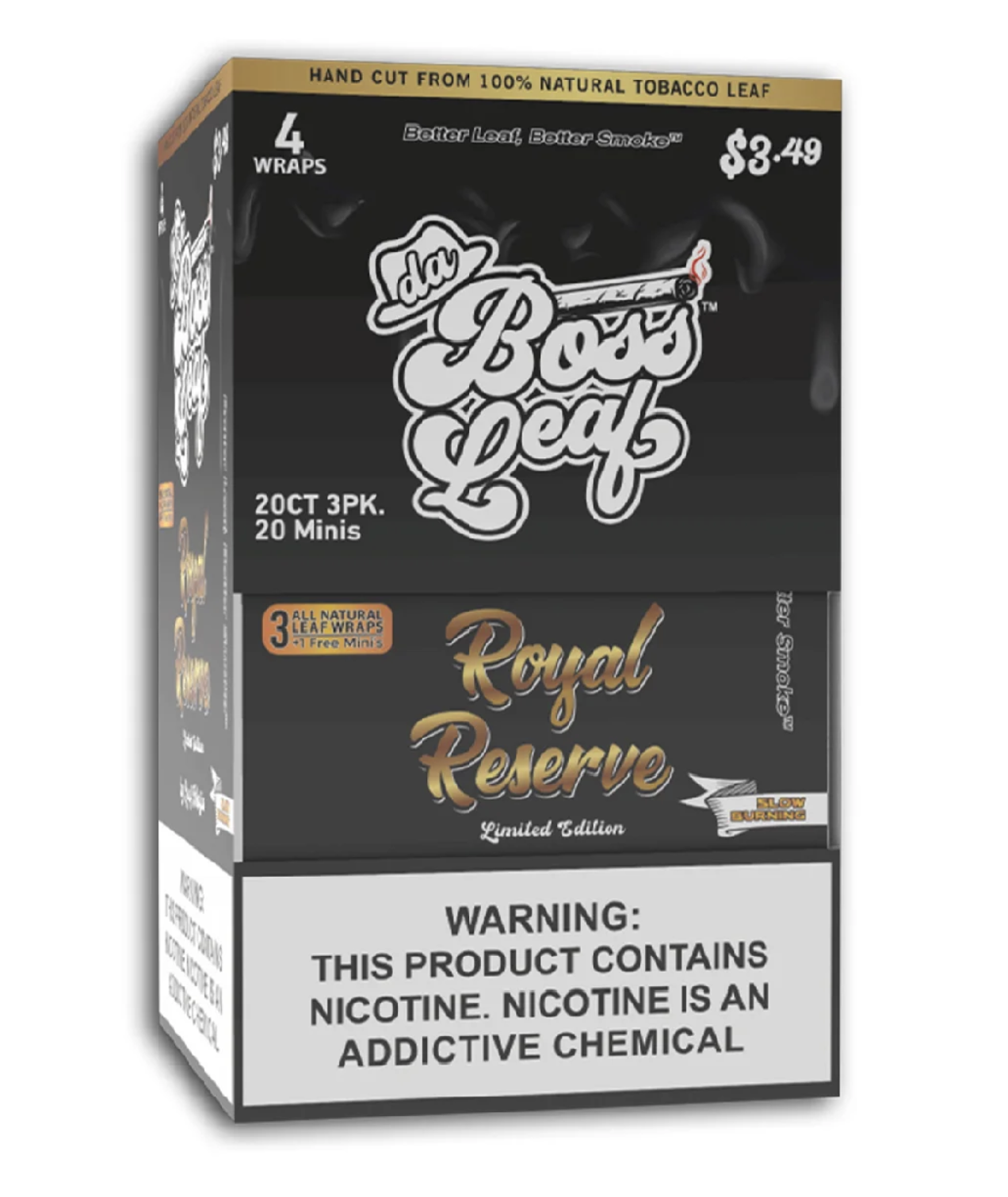 DA BOSS LEAF $3.49 3+1 CT 20 PK ROYAL RESERVE