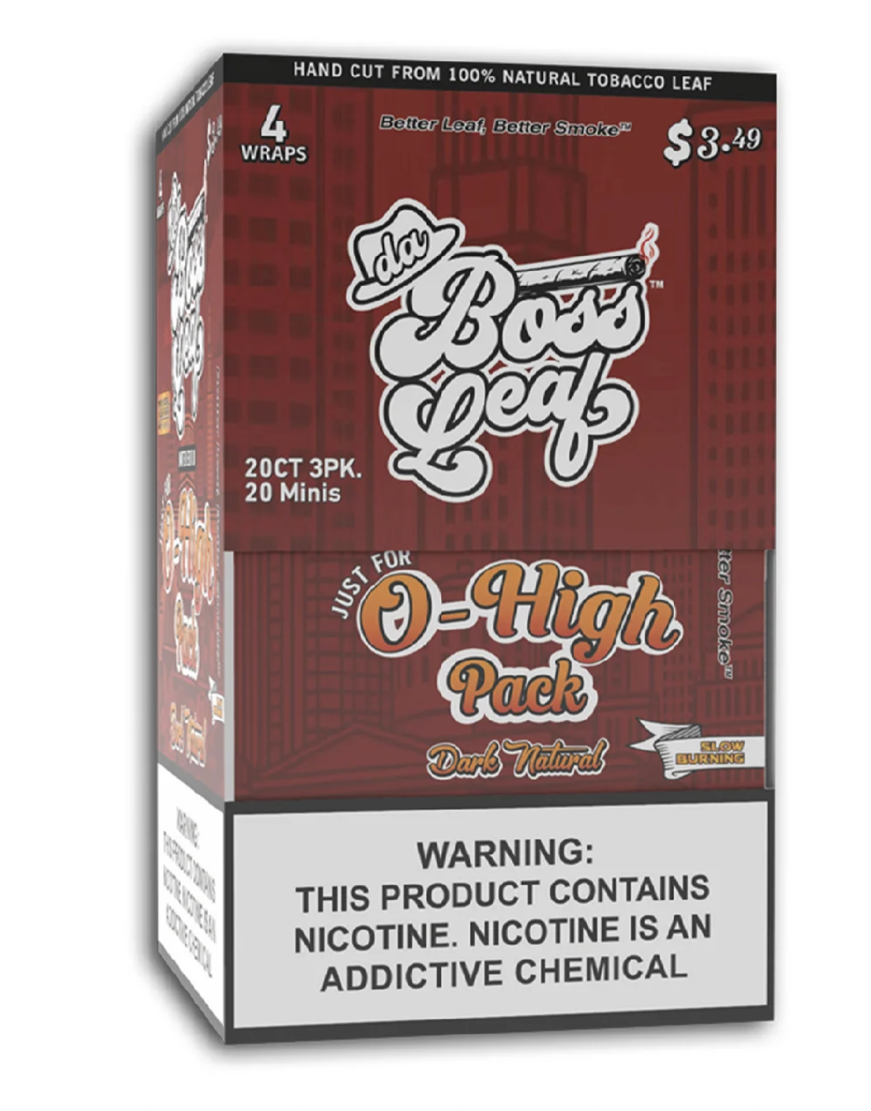 Da Boss Leaf $2.79 3+1 CT 20 PK - O-High Pack Dark Natural