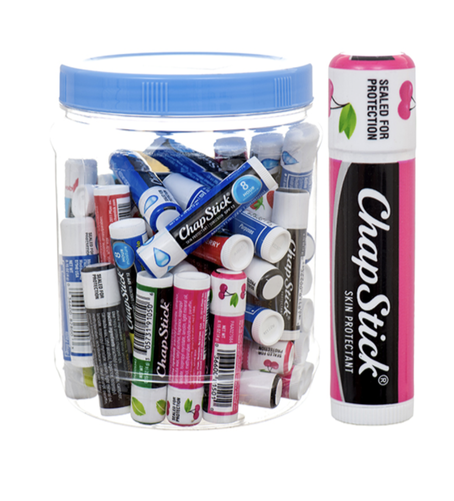 CHAPSTICK IN PLASTIC JAR 48 CT ASSORTED FLAVOR
