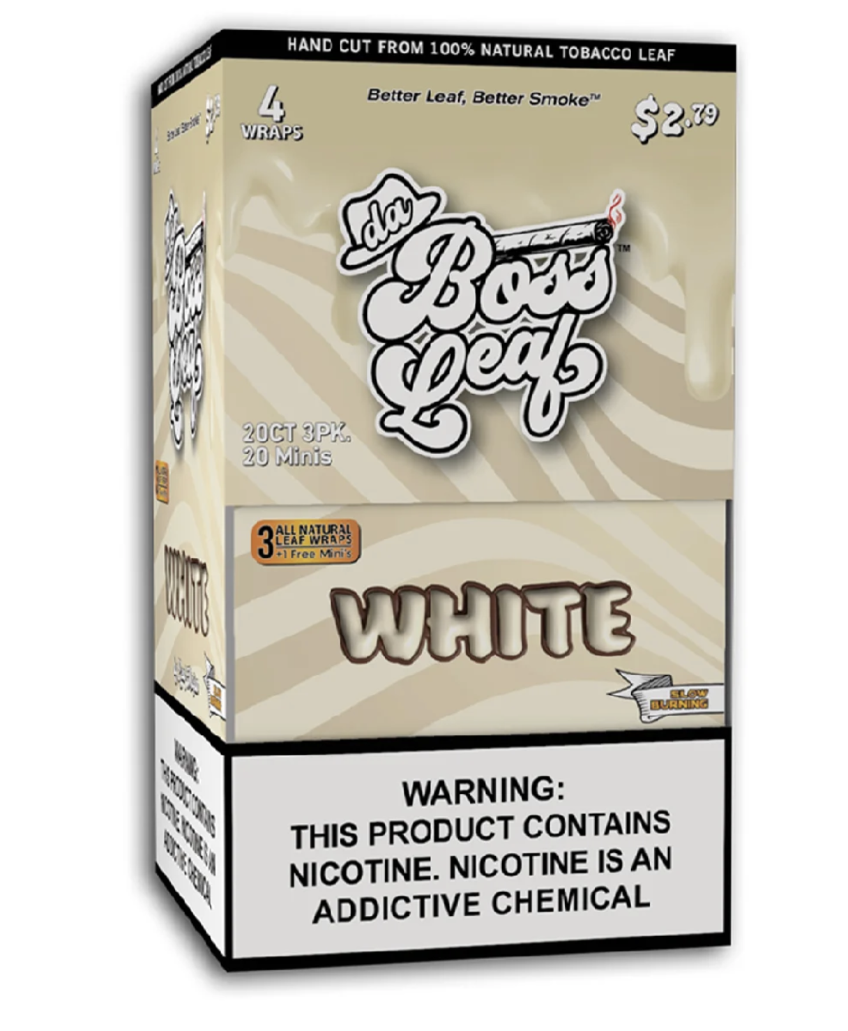 DA BOSS LEAF $2.79 3+1CT 20PK WHITE