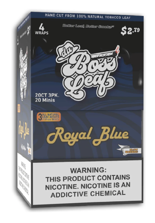 DA BOSS LEAF ROYAL BLUE $2.79 3 CT 20 PK