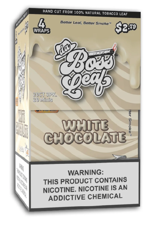 Da Boss Leaf White Chocolate $2.79 3+1CT 20PK