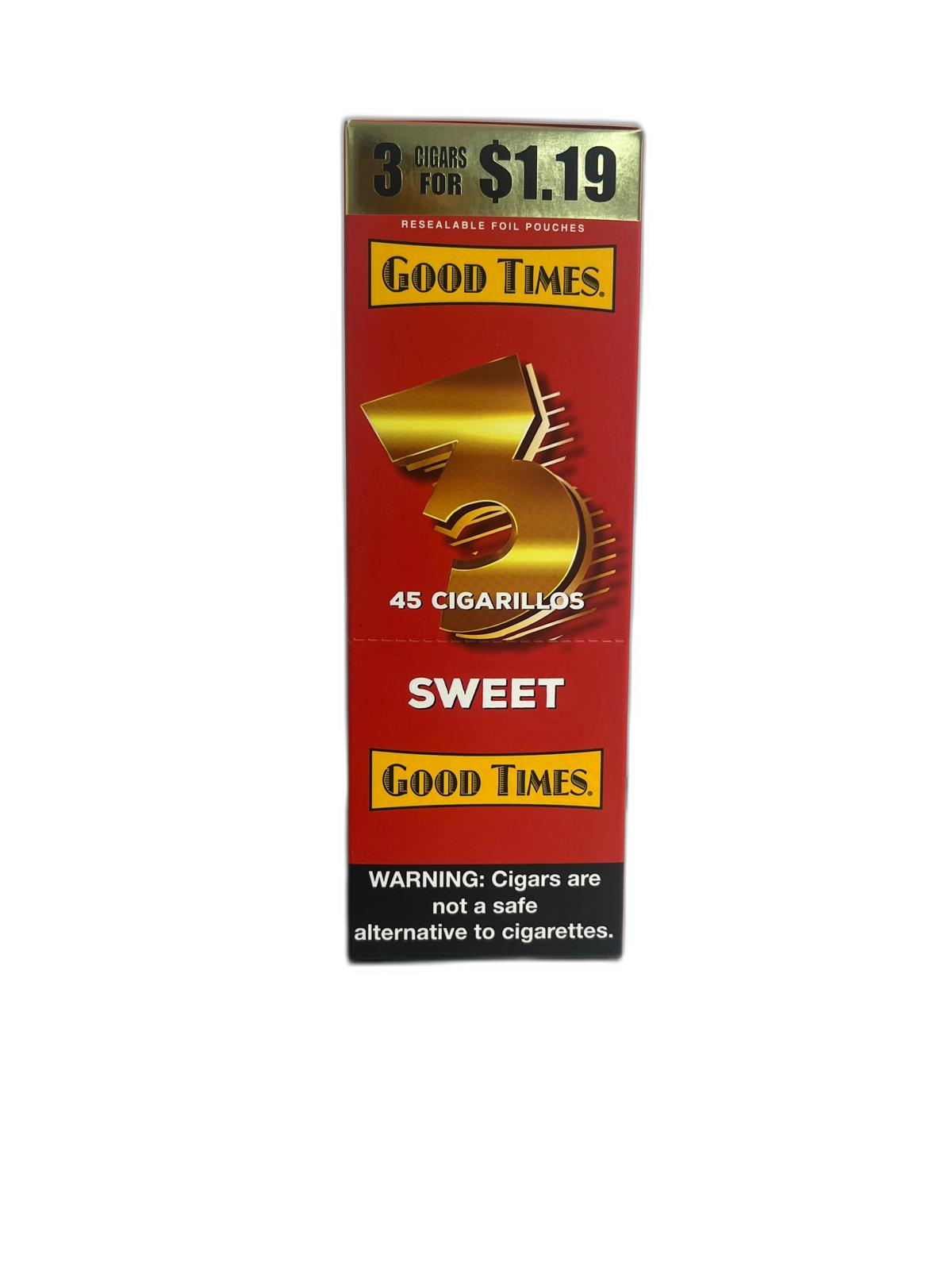 GOOD TIMES CIGARILLO $1.19 3 CT 15 PK SWEET
