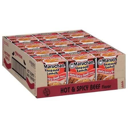 Maruchan Instant Ramen Cup 2.25 OZ 12PK Hot & Spicy Beef