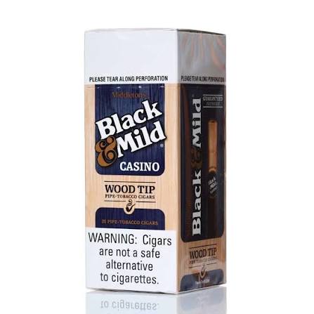 BLACK & MILD WOOD TIP SINGLE 25 CT CASINO