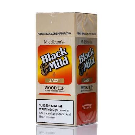 BLACK & MILD WOOD TIP SINGLE 25 CT JAZZ