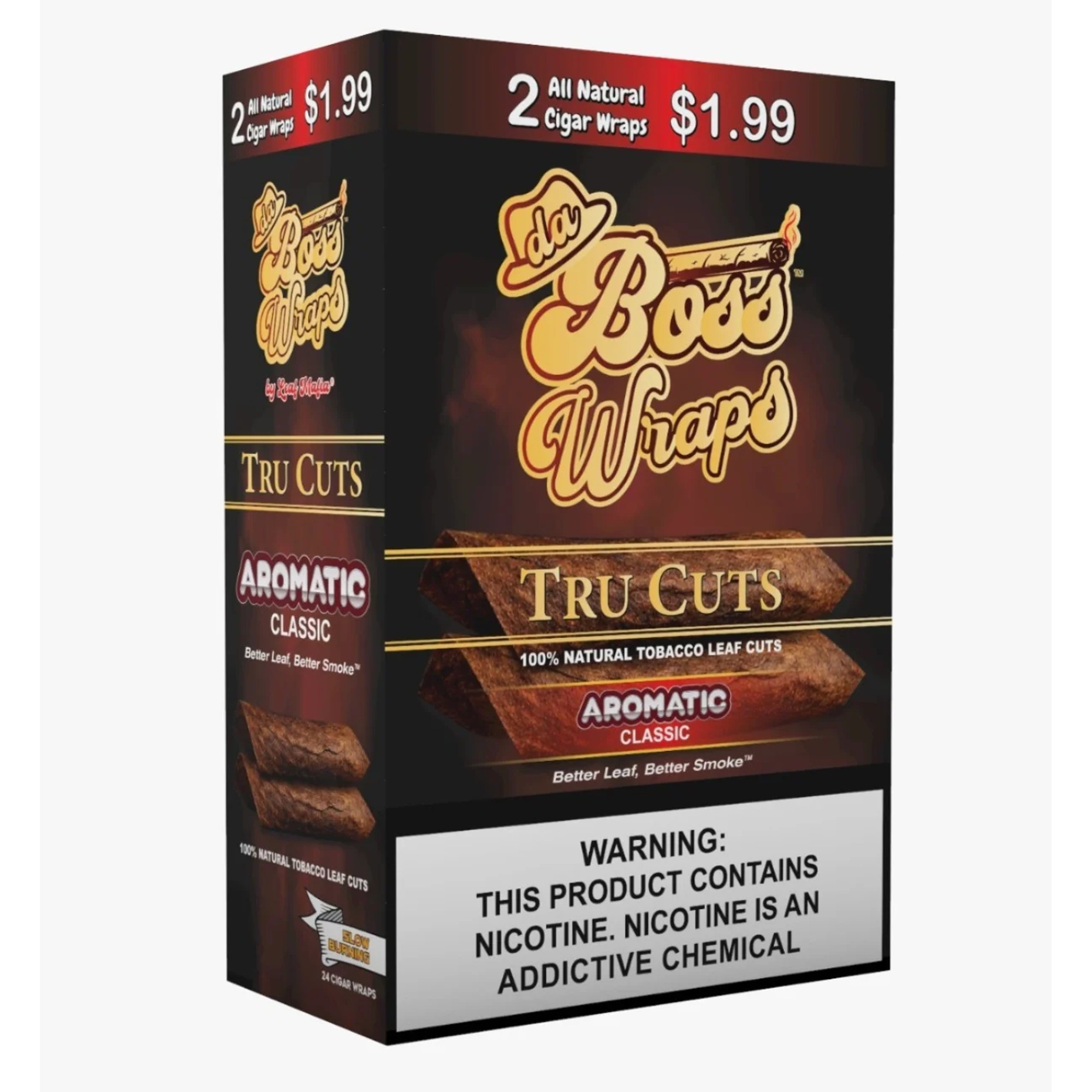 Da Boss Wraps Tru Cuts 2CT 12PK - Aromatic Classic