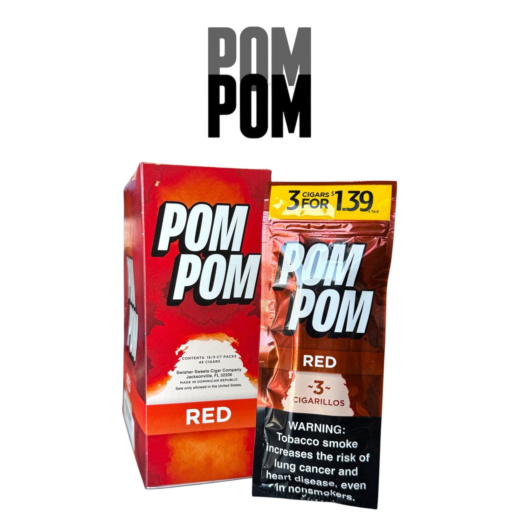 POM POM $1.39 3 CT 15 PK 2RED