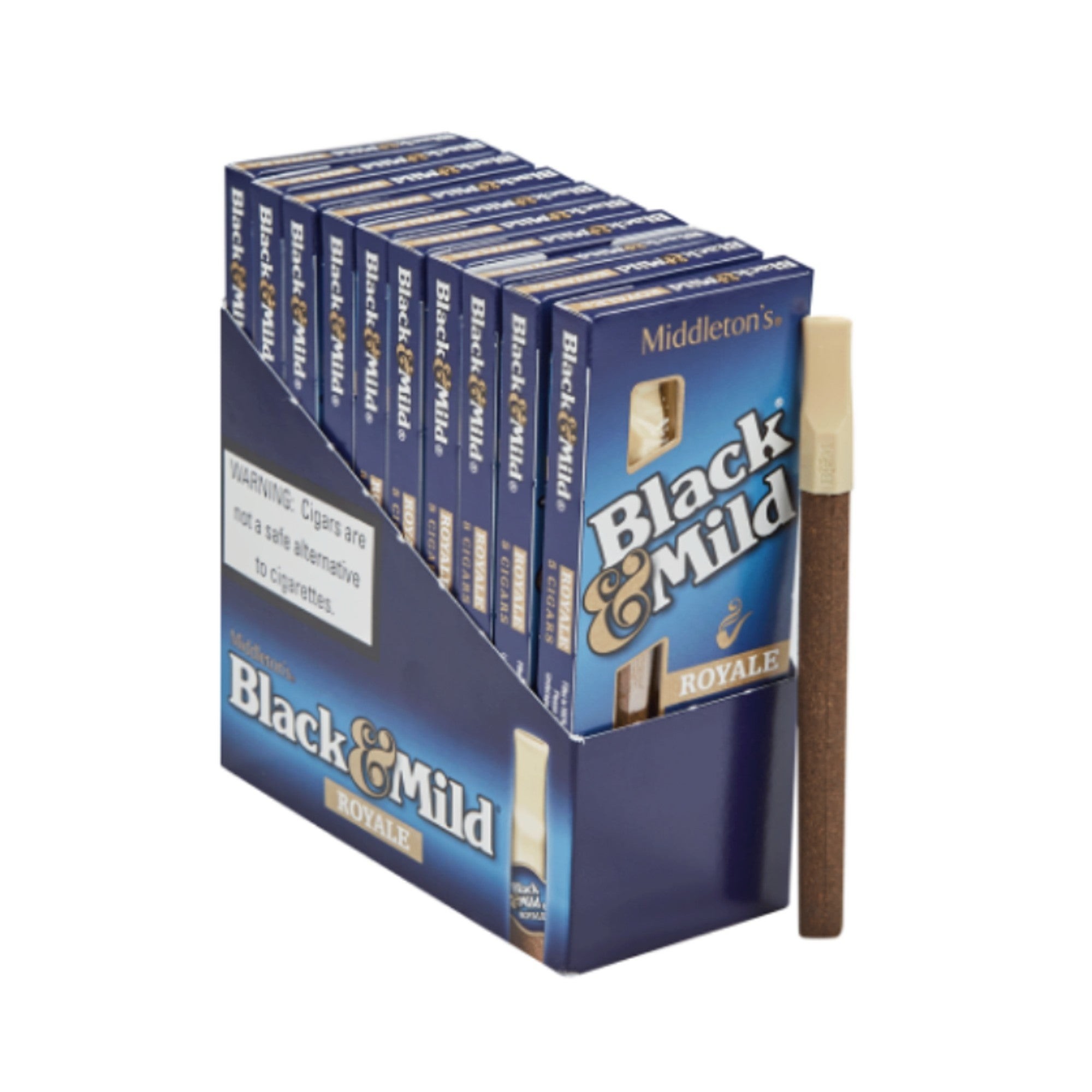 BLACK & MILD PLASTIC TIP SINGLE $1.19 25 CT ROYALE