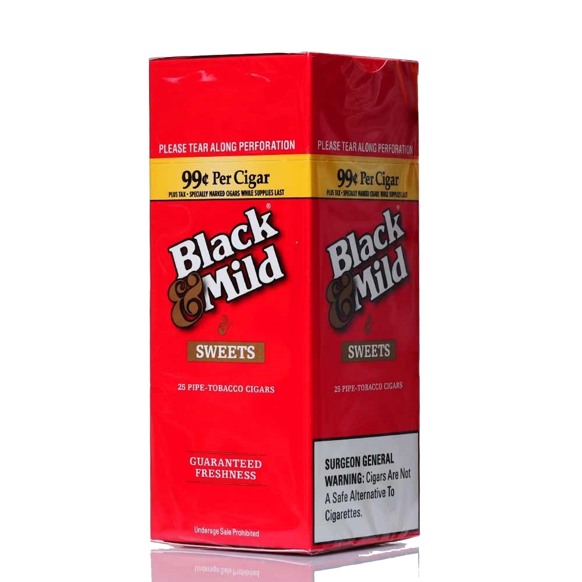 BLACK & MILD PLASTIC TIP SINGLE 25 CT SWEETS