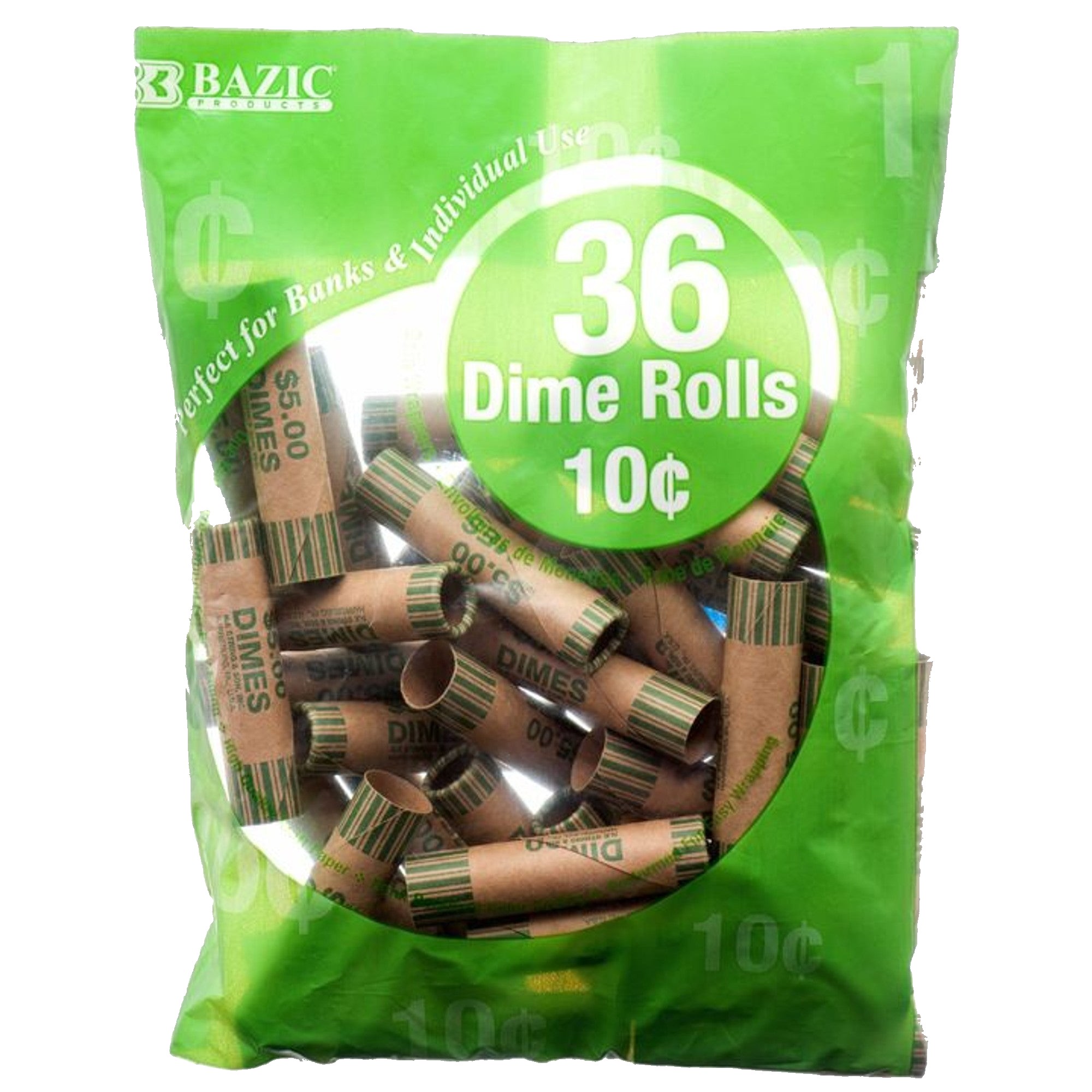 Bazic Dime Coin Wrappers 36PK