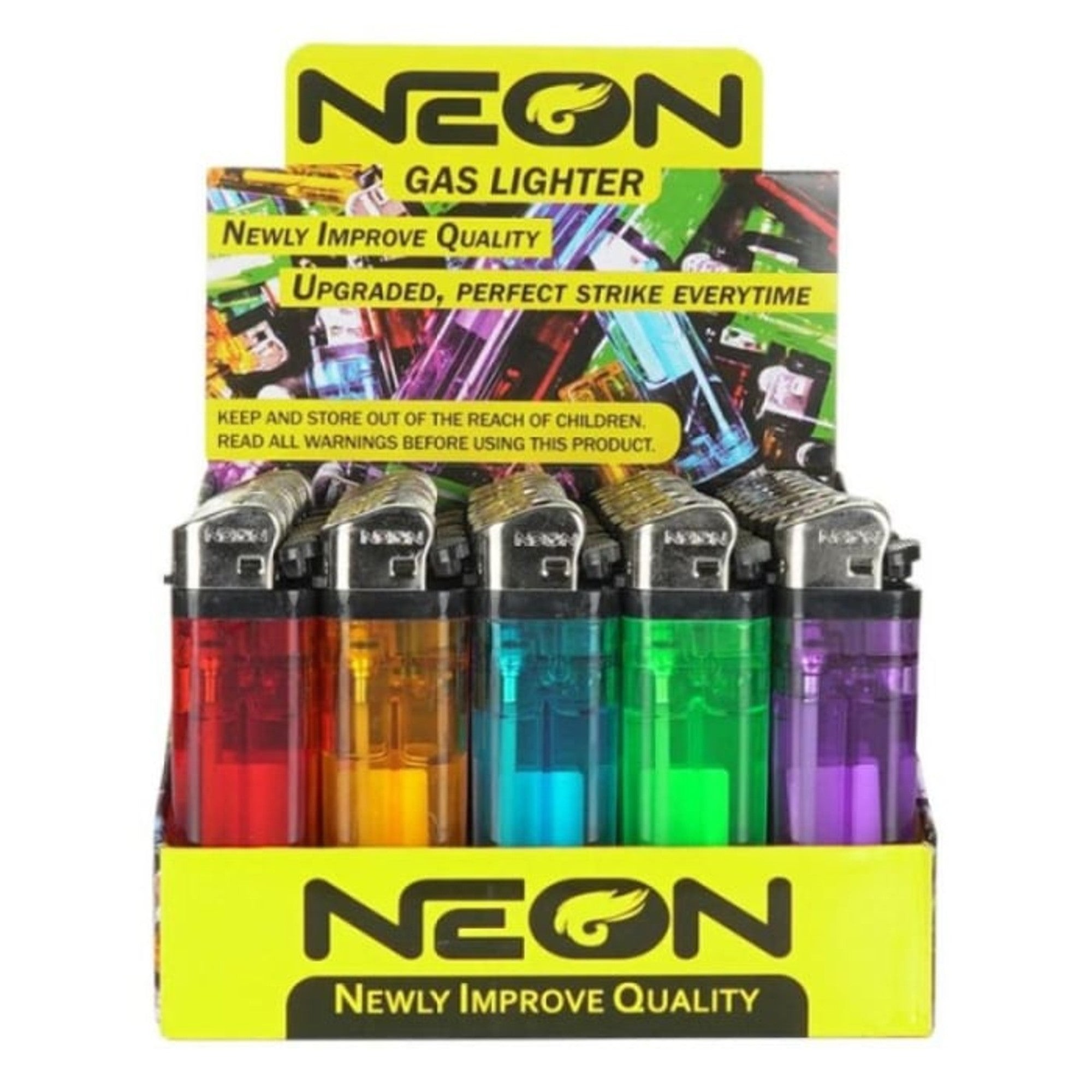 Neon Gas Lighters 50PK