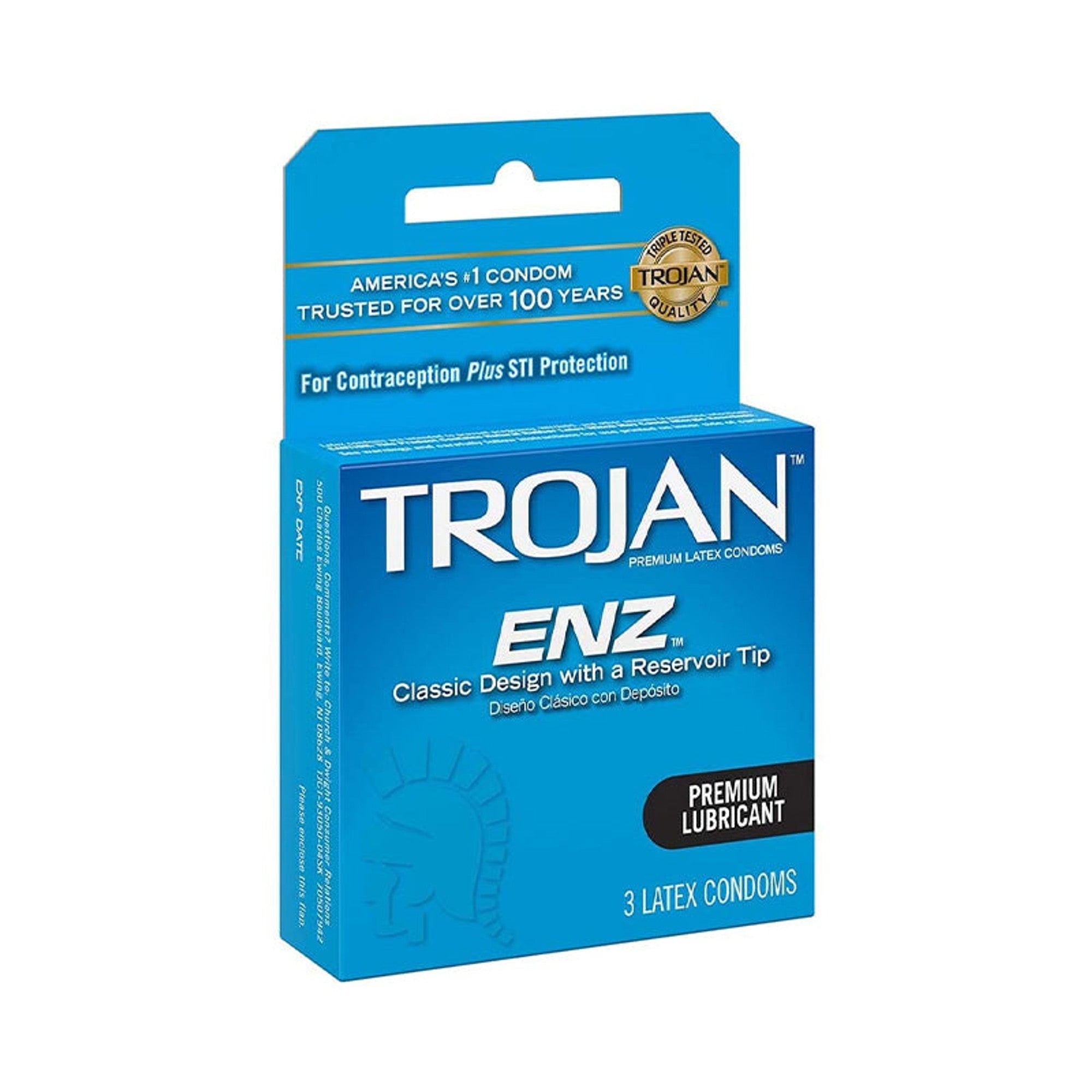 Trojan ENZ Lubricated Condoms Light Blue 6PK
