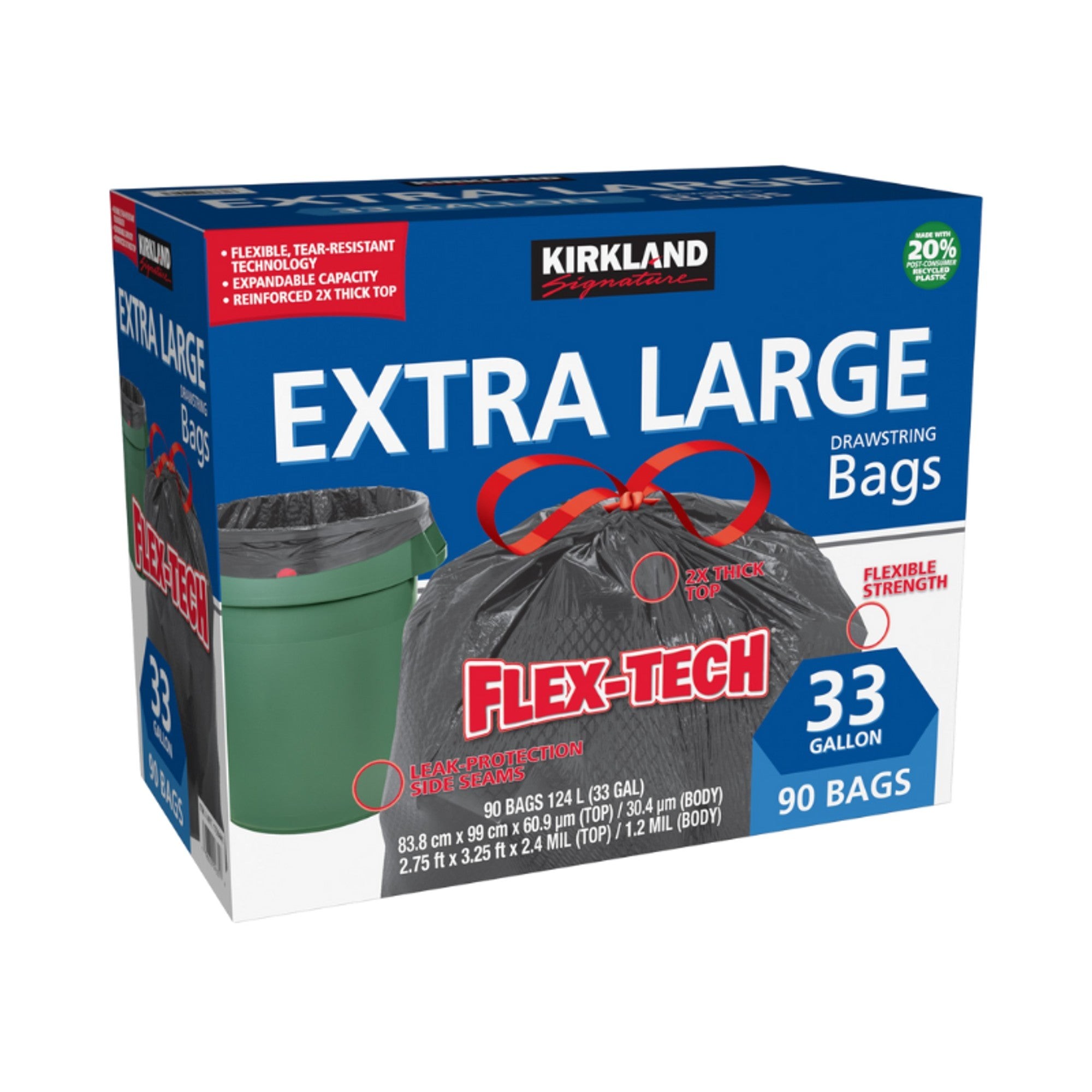 Kirkland Flex-Tech Trash Bags 33GAL