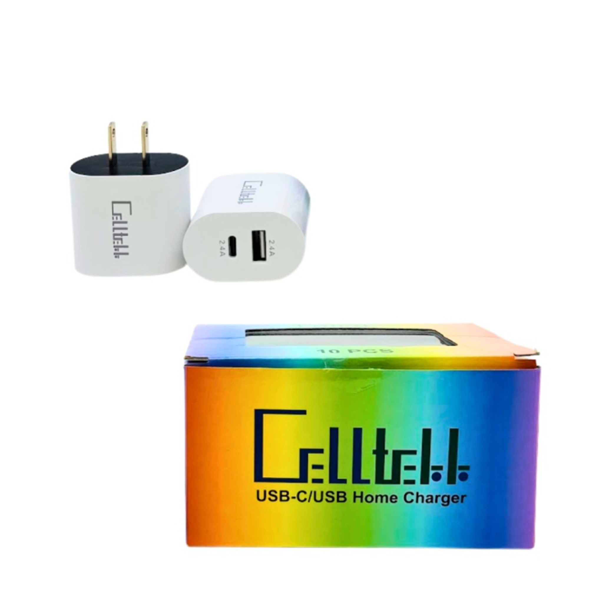Celltekk Power Punch 20W USB-A + USB-C Home Charger 10PK