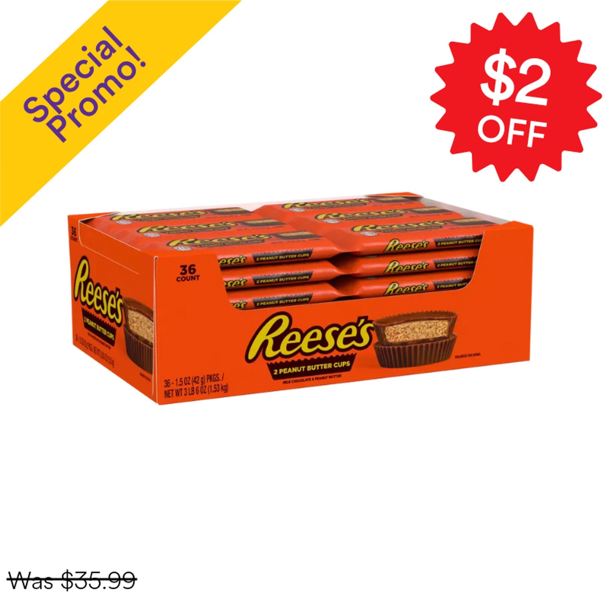 Reese's Peanut Butter Cups 2 Cup 36PK