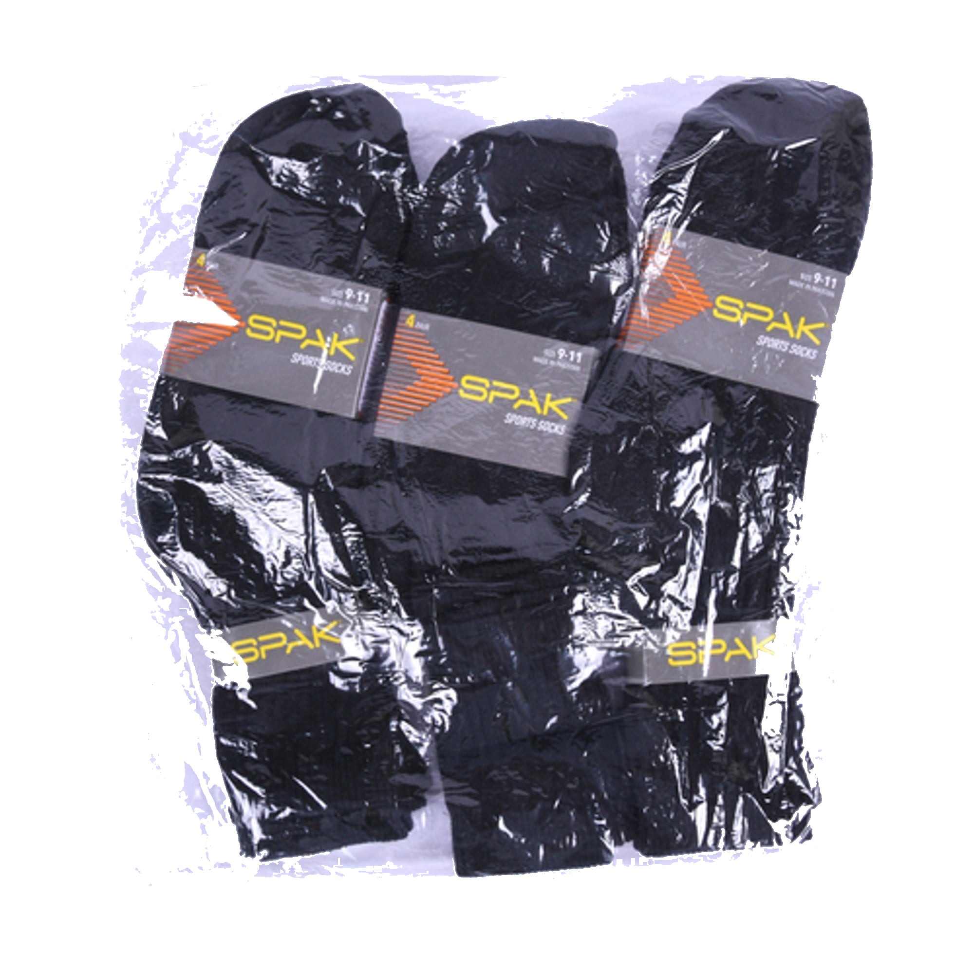 Spak Sports Socks Black 4PR
