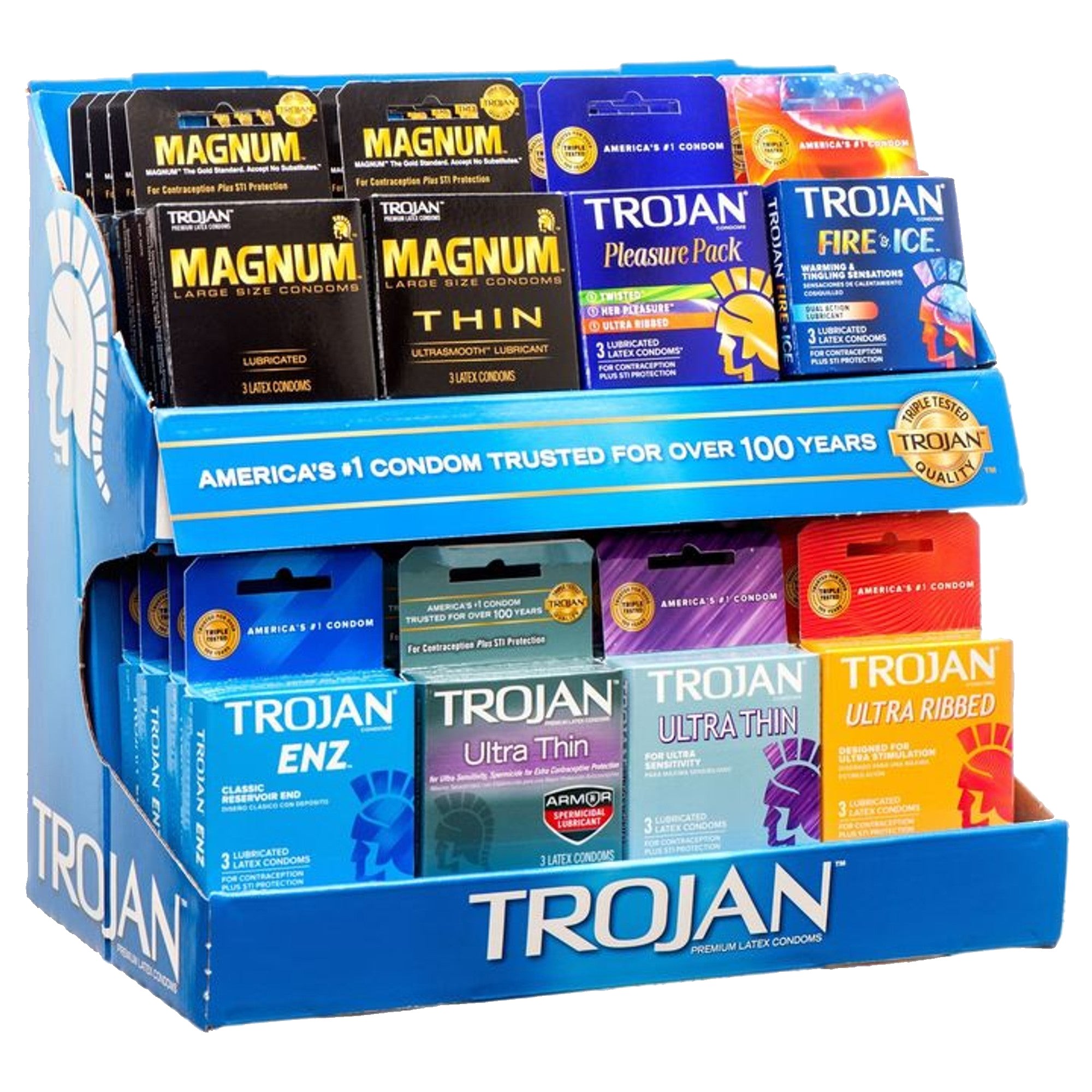 Trojan Magnum Ribbed Condoms 3CT