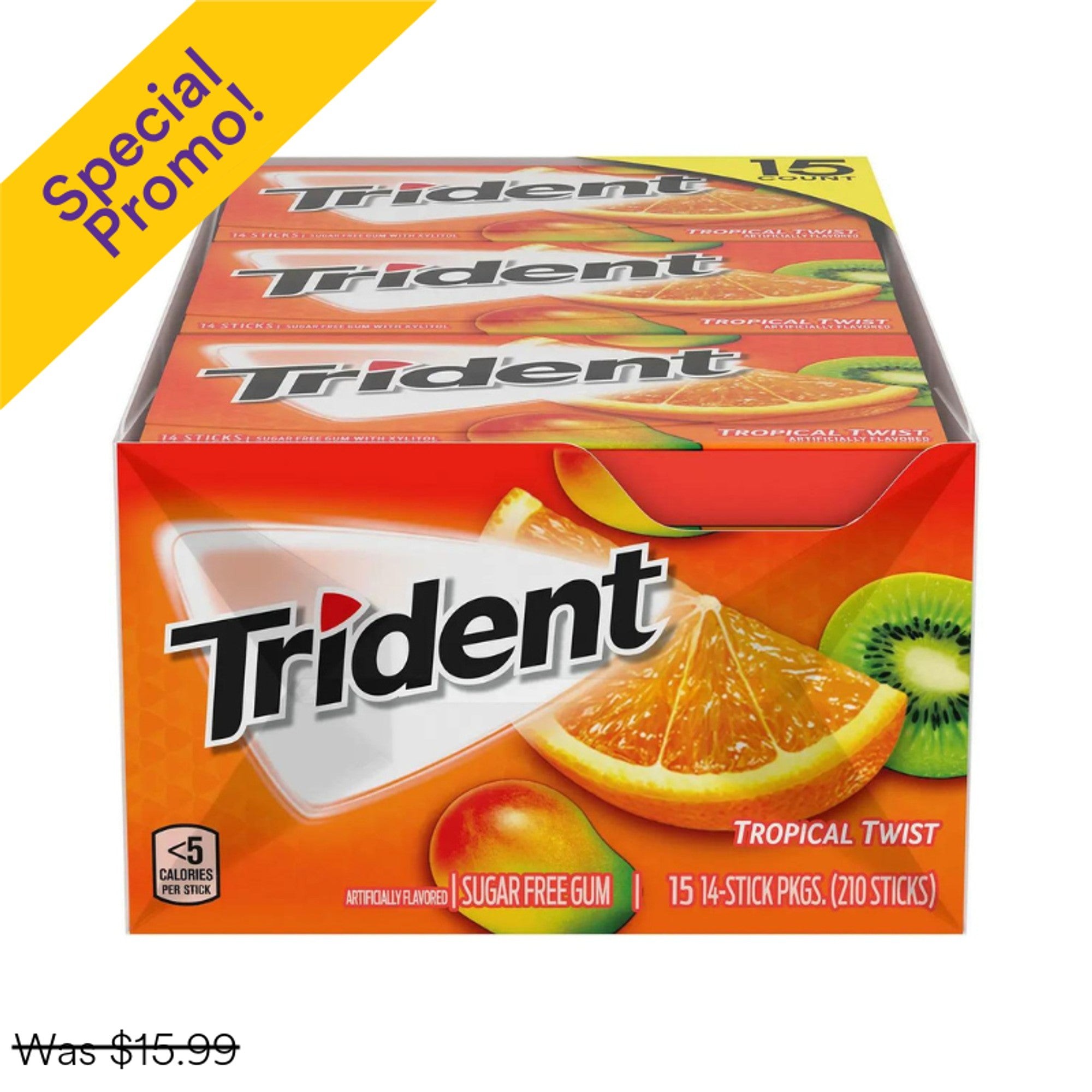 Trident Gum: Tropical Twist 14ct 15pack