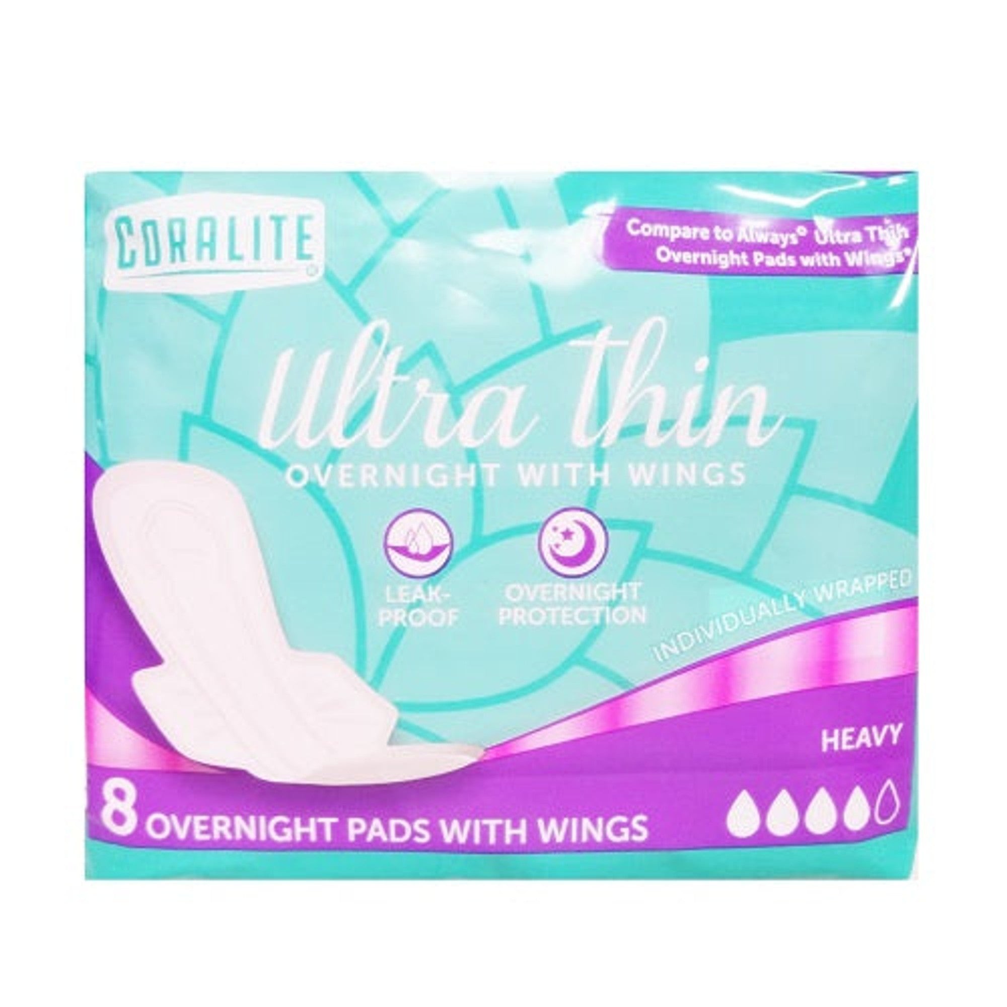 Oralite Ultra Thin Overnight Pads with Wings 8CT 24PK