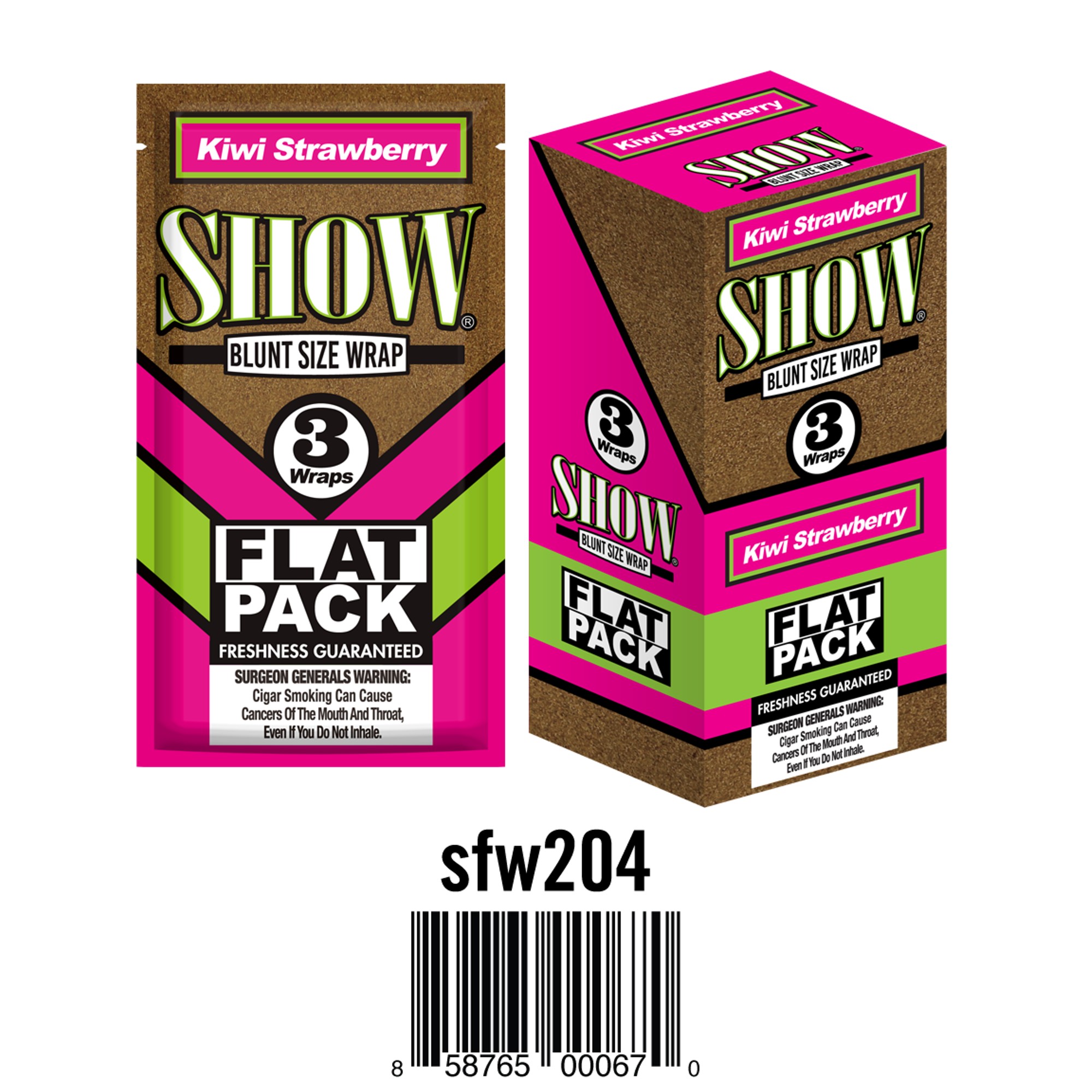 Show Kiwi Strawberry Flat Pack 3CT 25PK