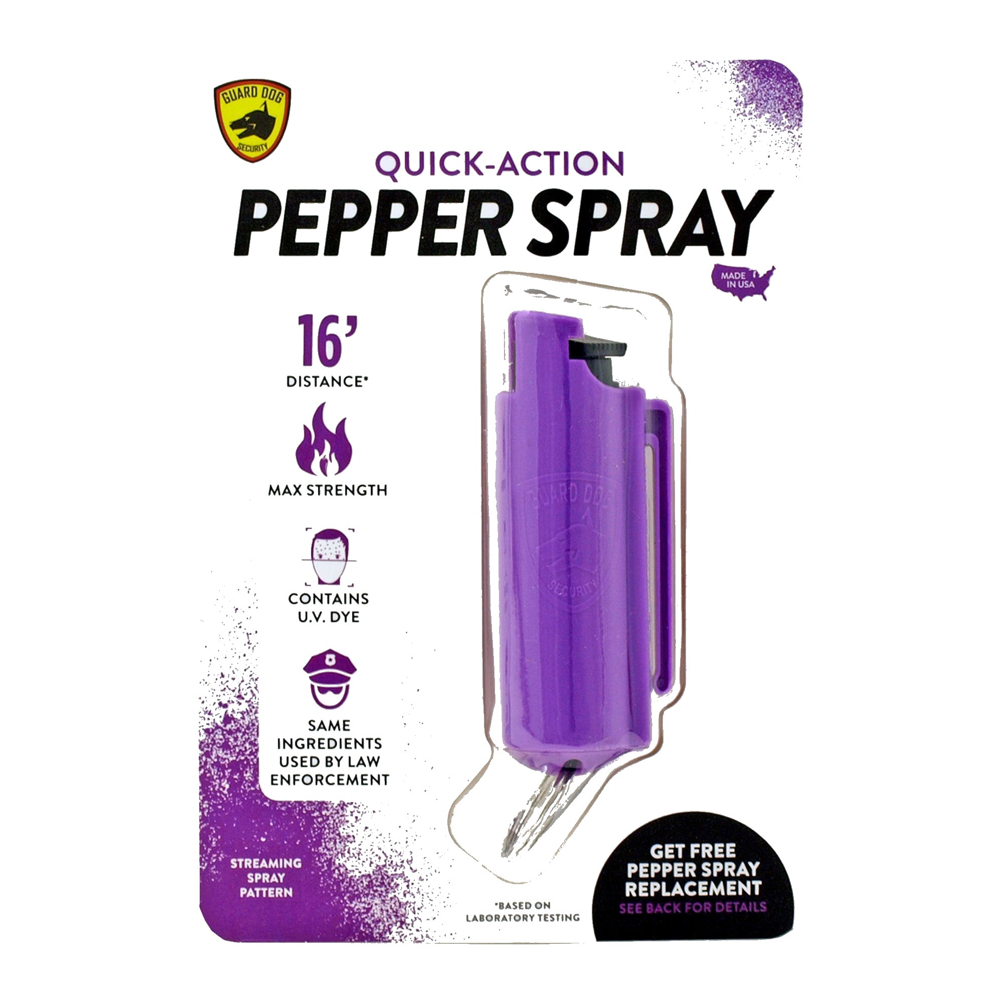 Guard Dog Quick Action Pepper Spray Purple