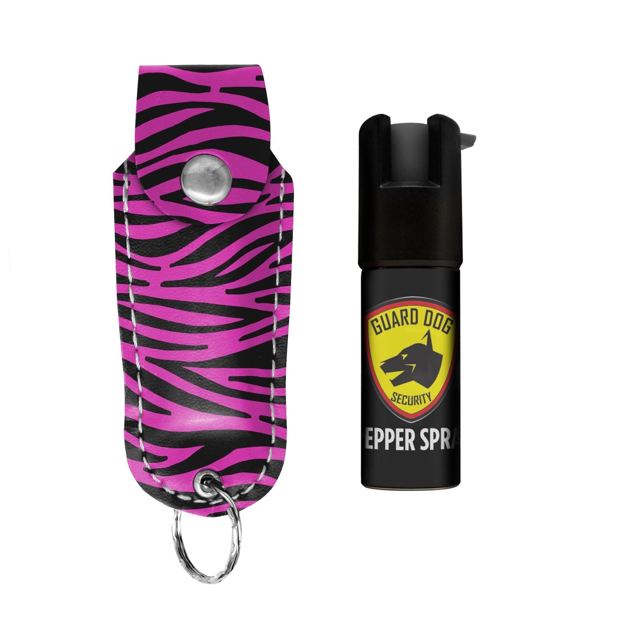 Guard Dog 1/2 OZ Keychain Pepper Spray Pink & Black Zebra