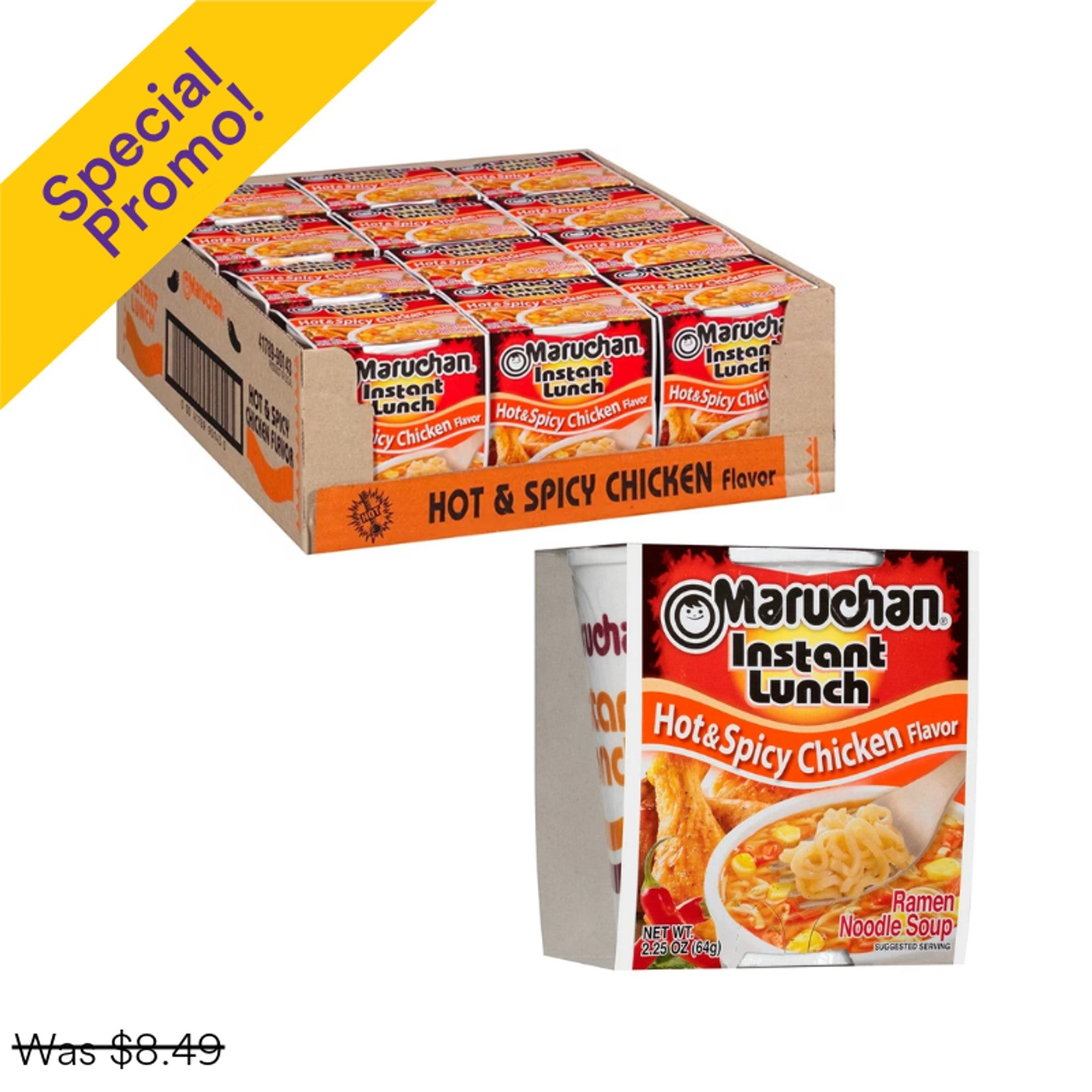 Maruchan Instant Ramen Cup 2.25OZ 12PK Hot & Spicy Chicken