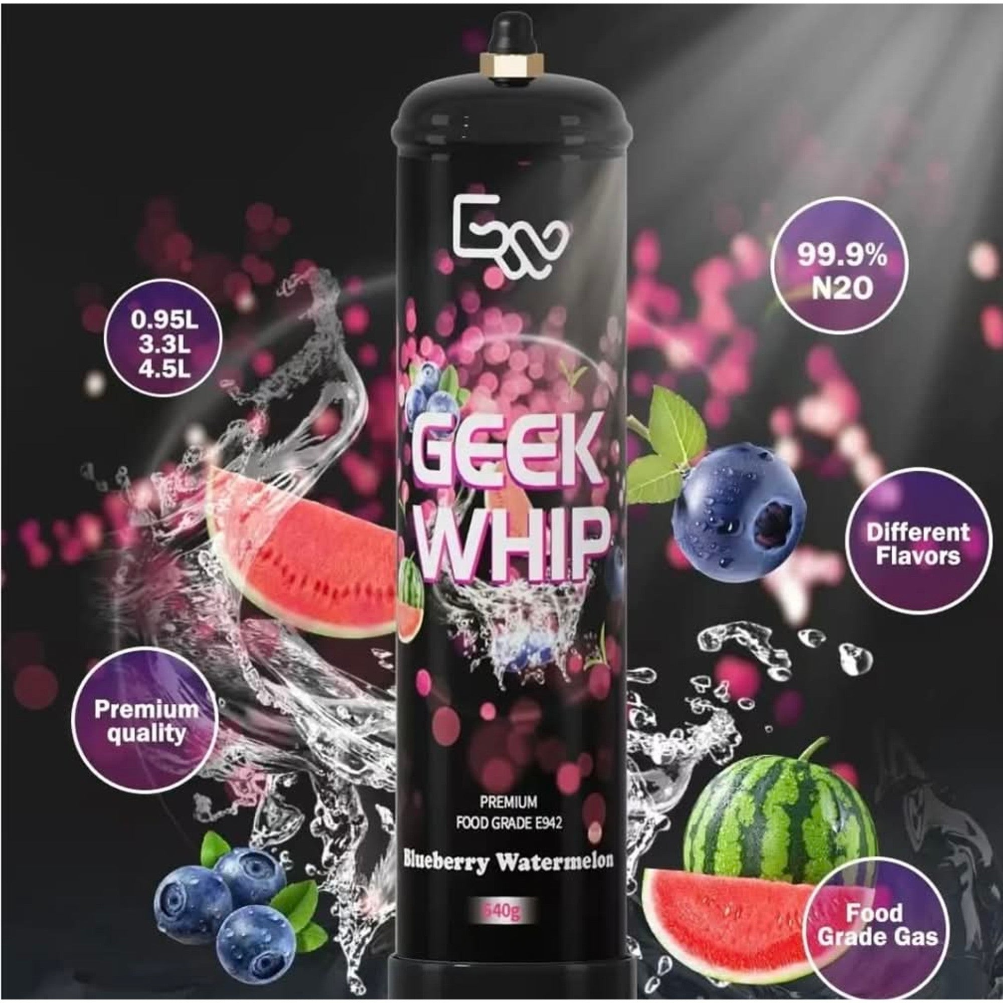 GEEK WHIP 2000G 2 CT BLUEBERRY WATERMELON