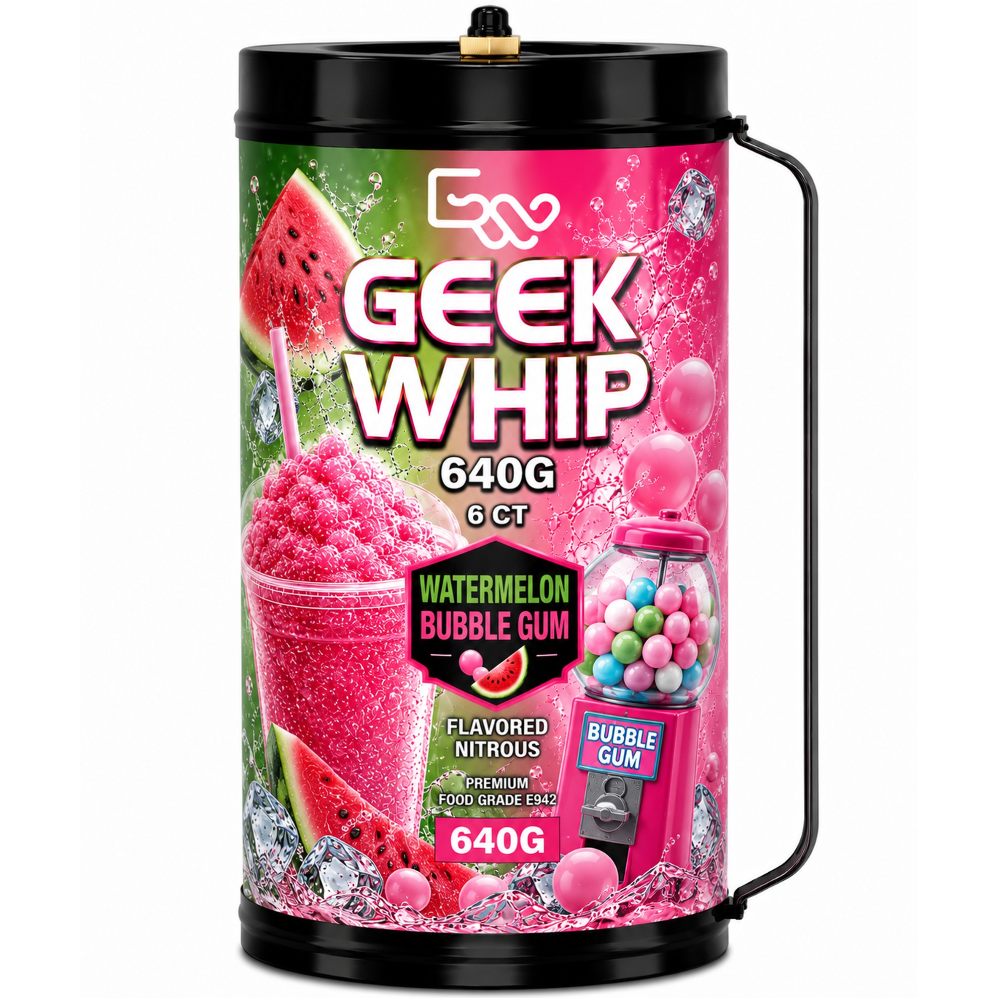 GEEK WHIP 640G 6 CT WATERMELON BUBBLE GUM