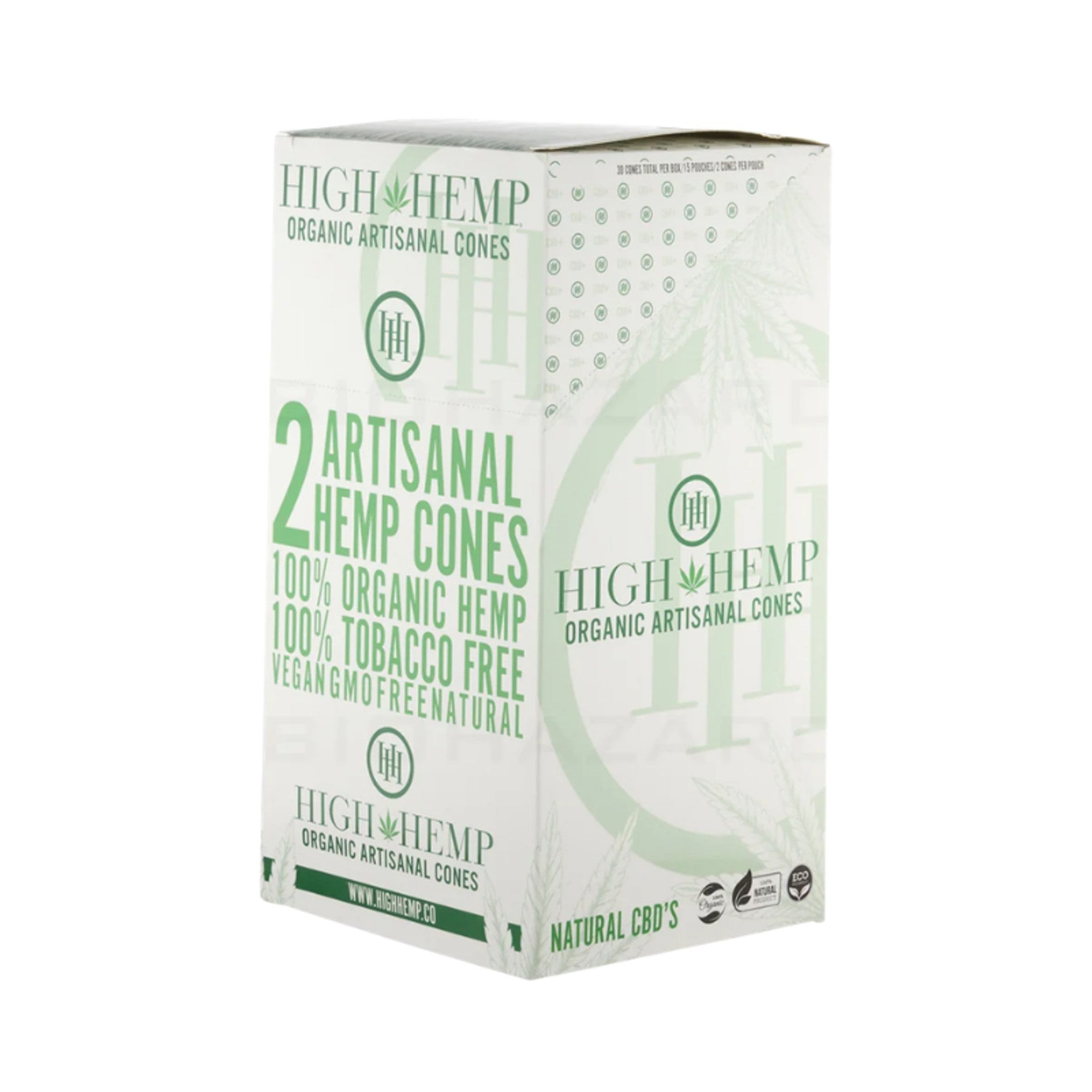 HIGH HEMP CONES 2 CT 15 PK ORGANIC CONES
