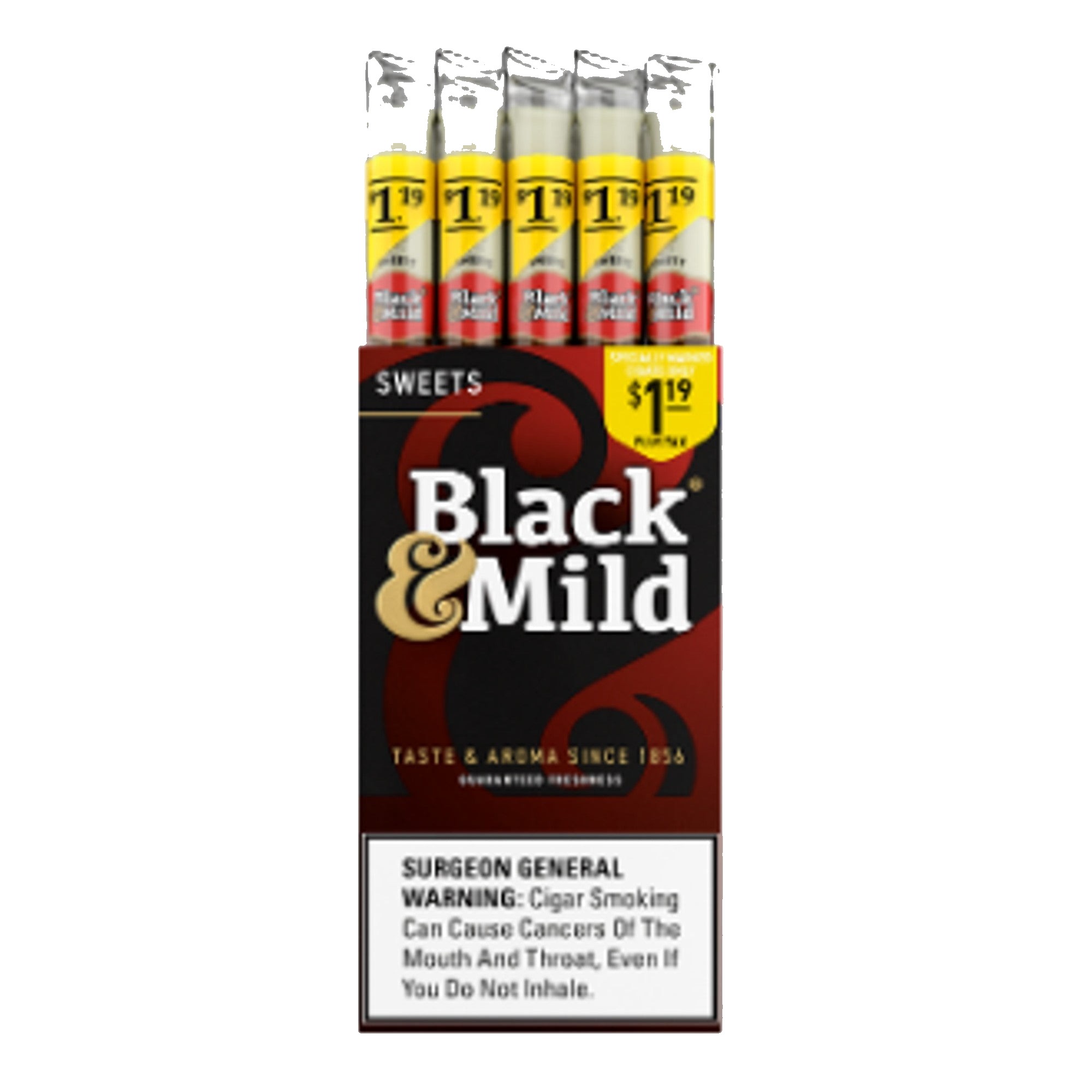 BLACK & MILD WOOD TIP SINGLE 25 CT SWEET