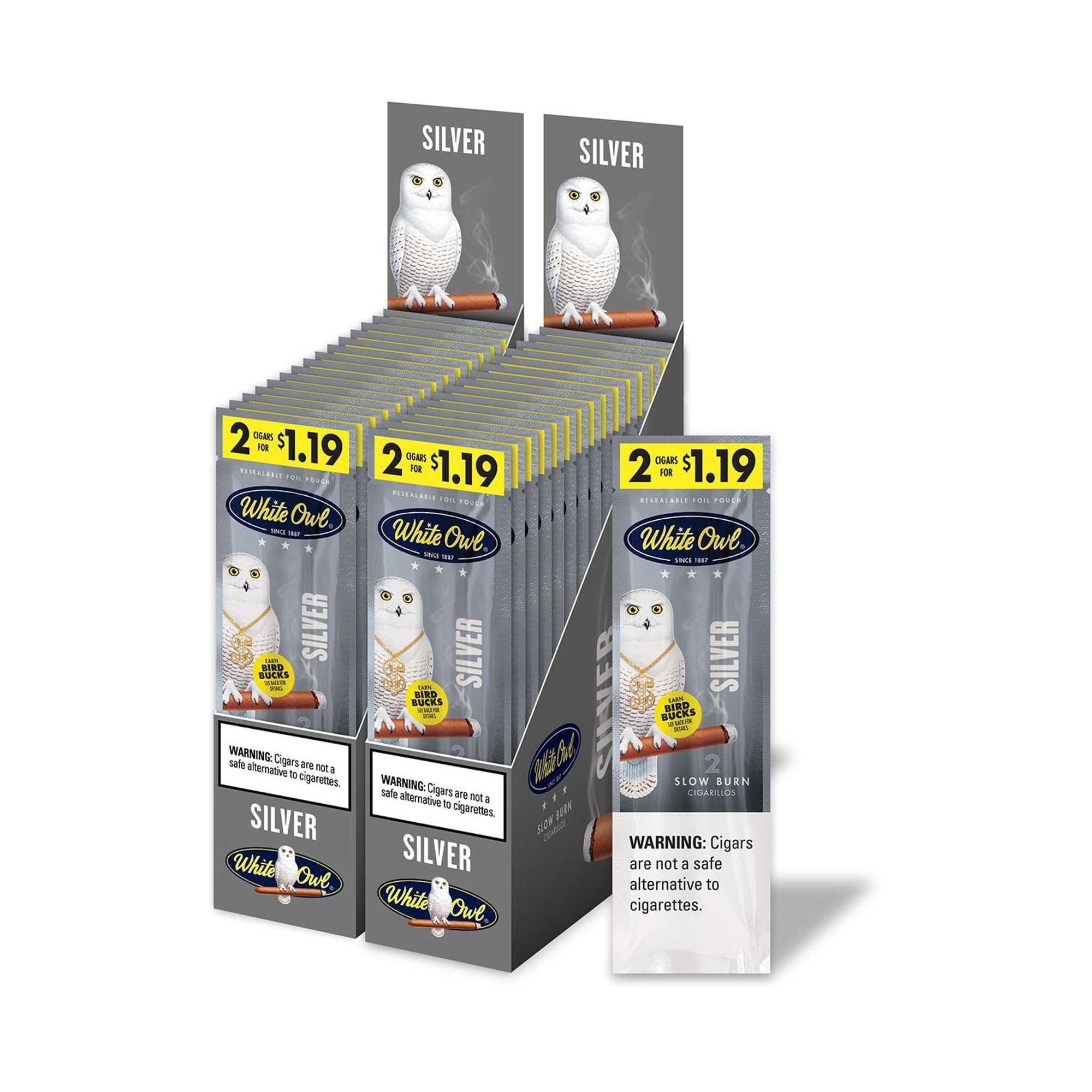 WHITE OWL $1.19 2 CT 30 PK SILVER