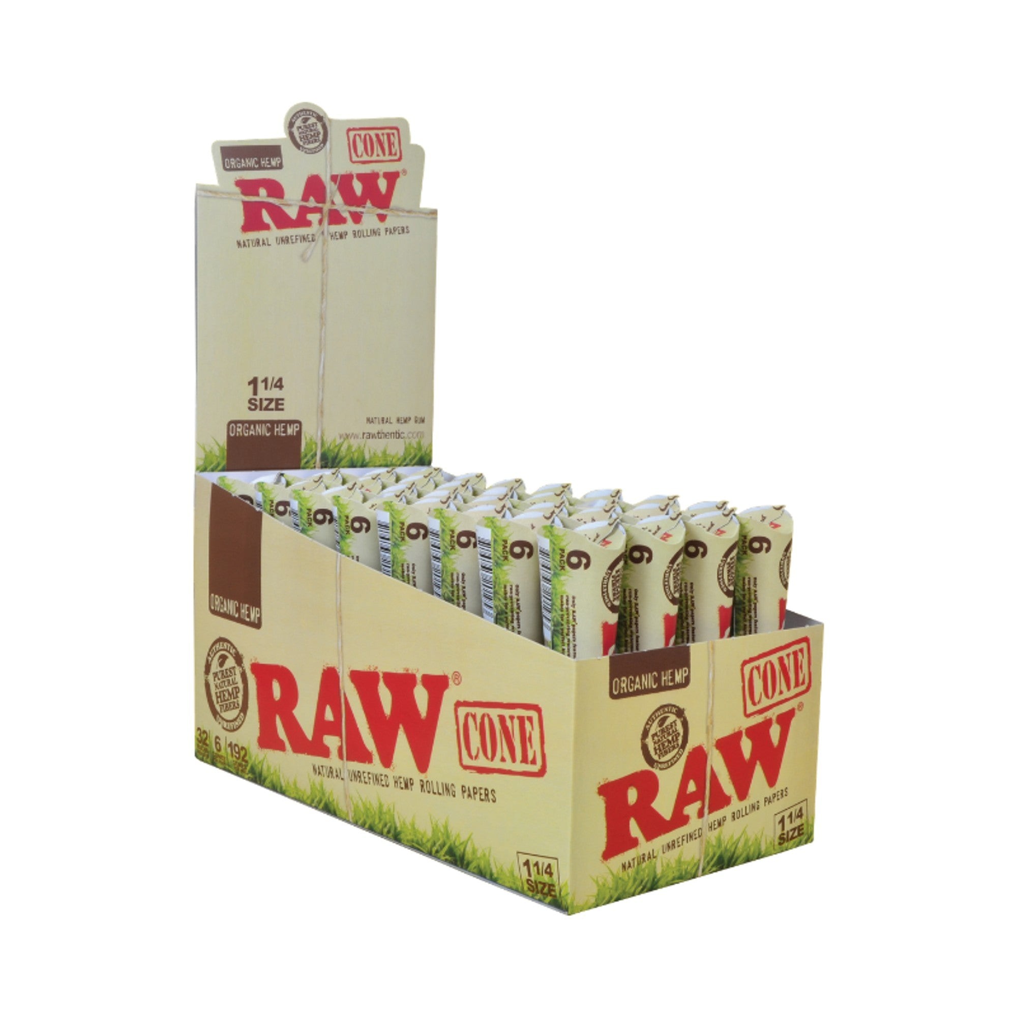 RAW Organic Cones 1¼ Size 6CT 32PK