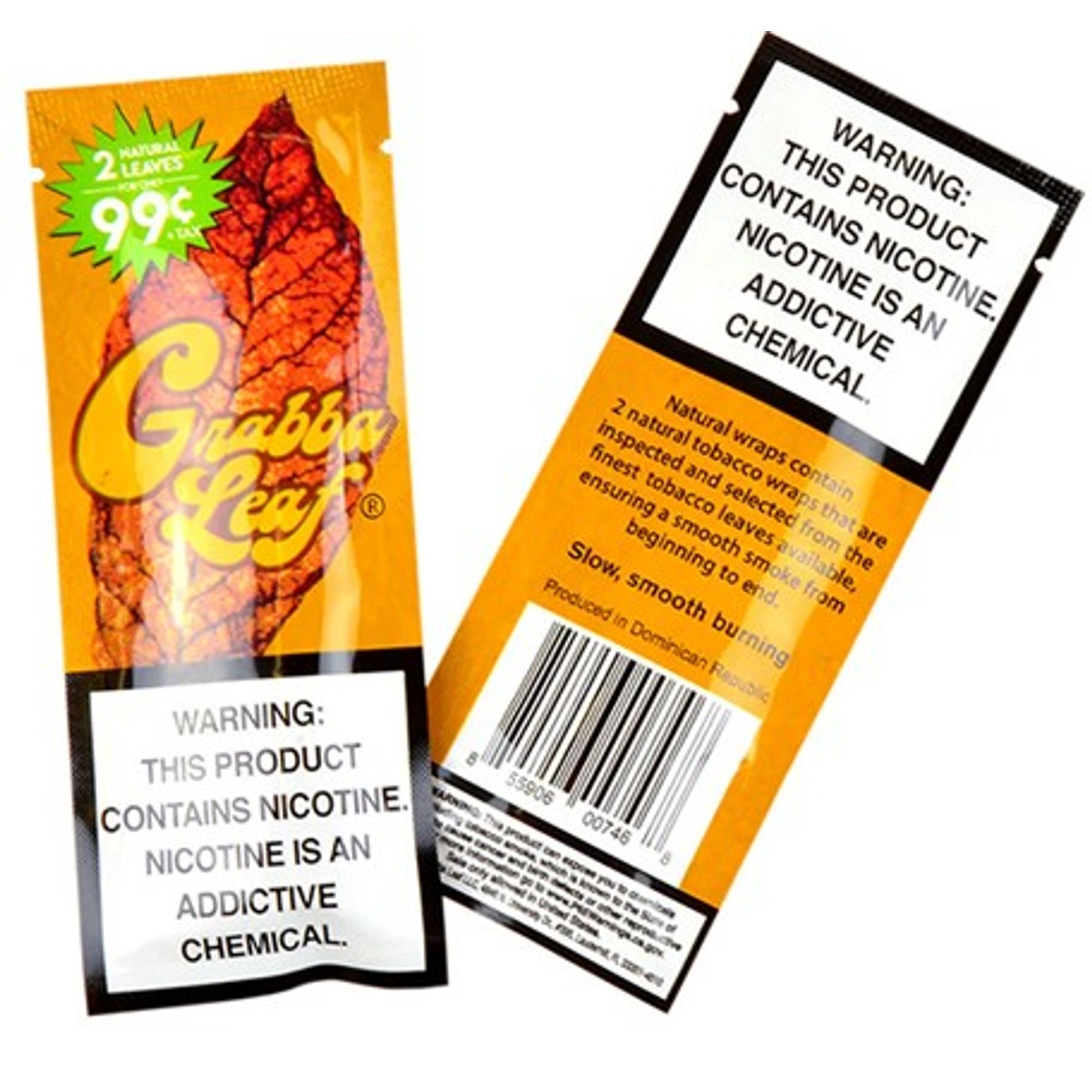 GRABBA LEAF NATURAL SMALL YELLOW $0.99 2 CT 25 PK