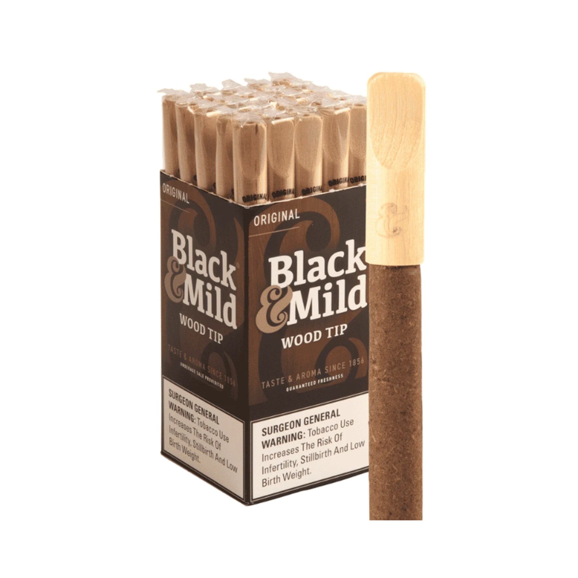 BLACK & MILD WOOD TIP SINGLE 25 CT ORIGINAL
