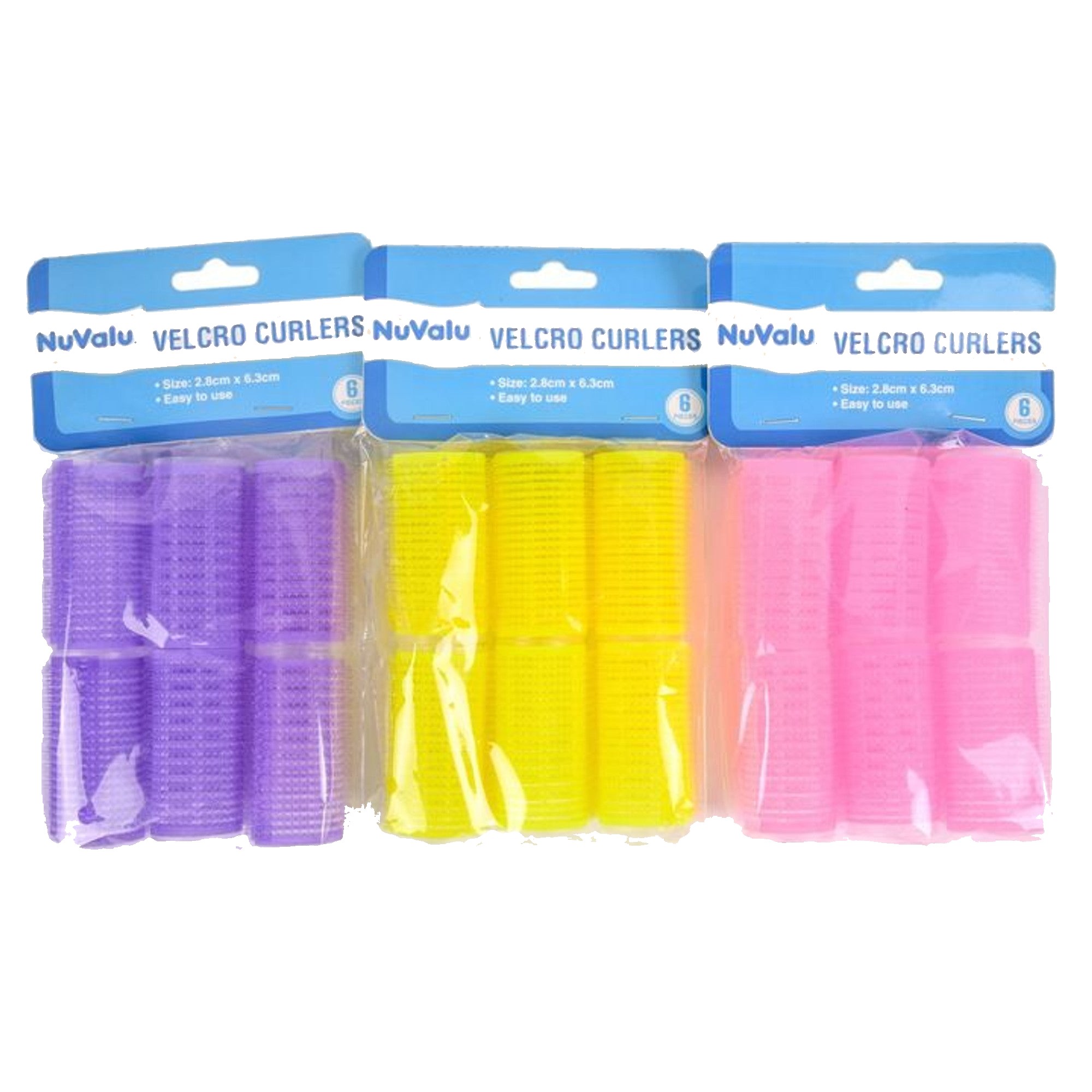 Nuvalu Velcro Hair Rollers 6CT