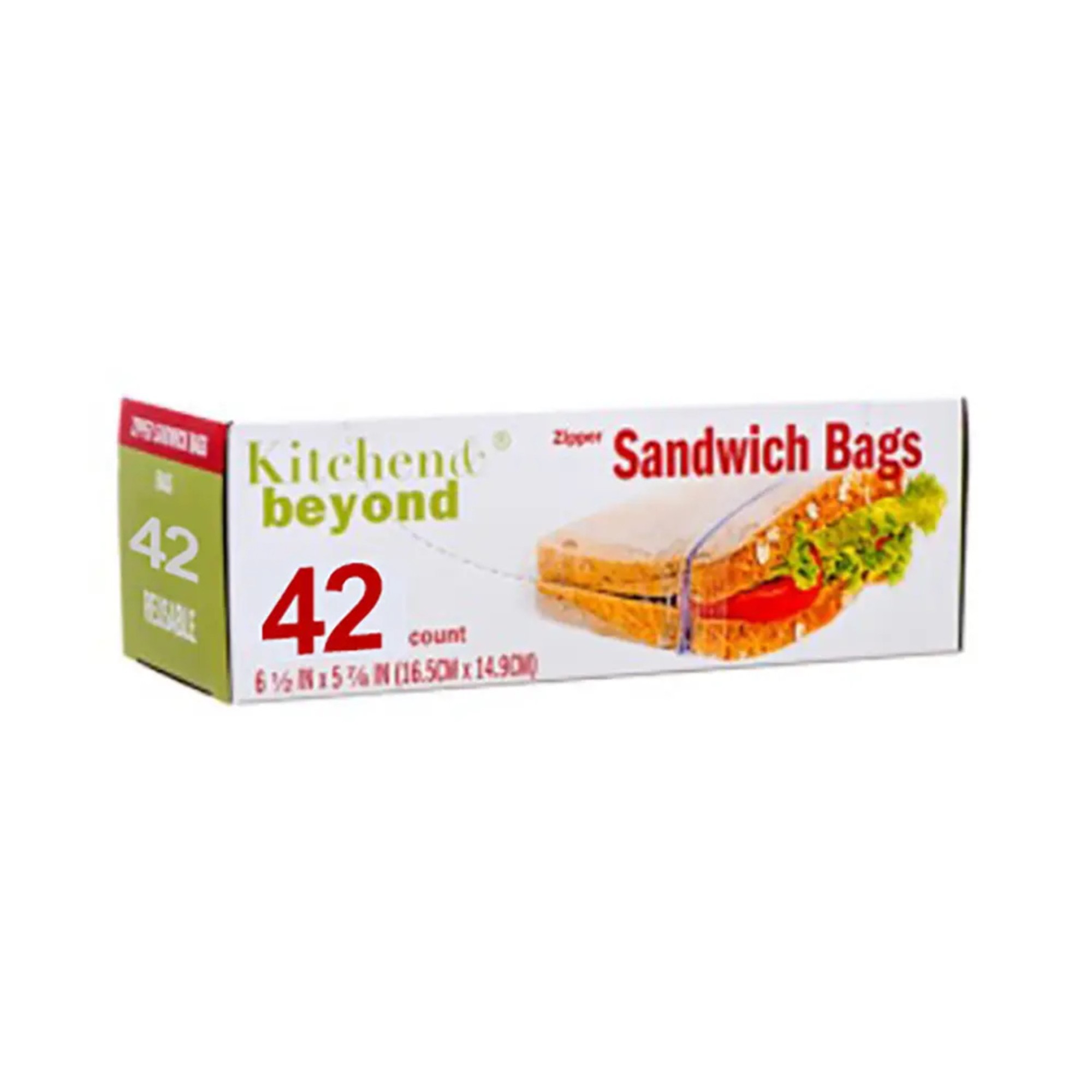 Kitchen & Beyond Sandwich Zipper Bags 42CT 24PK