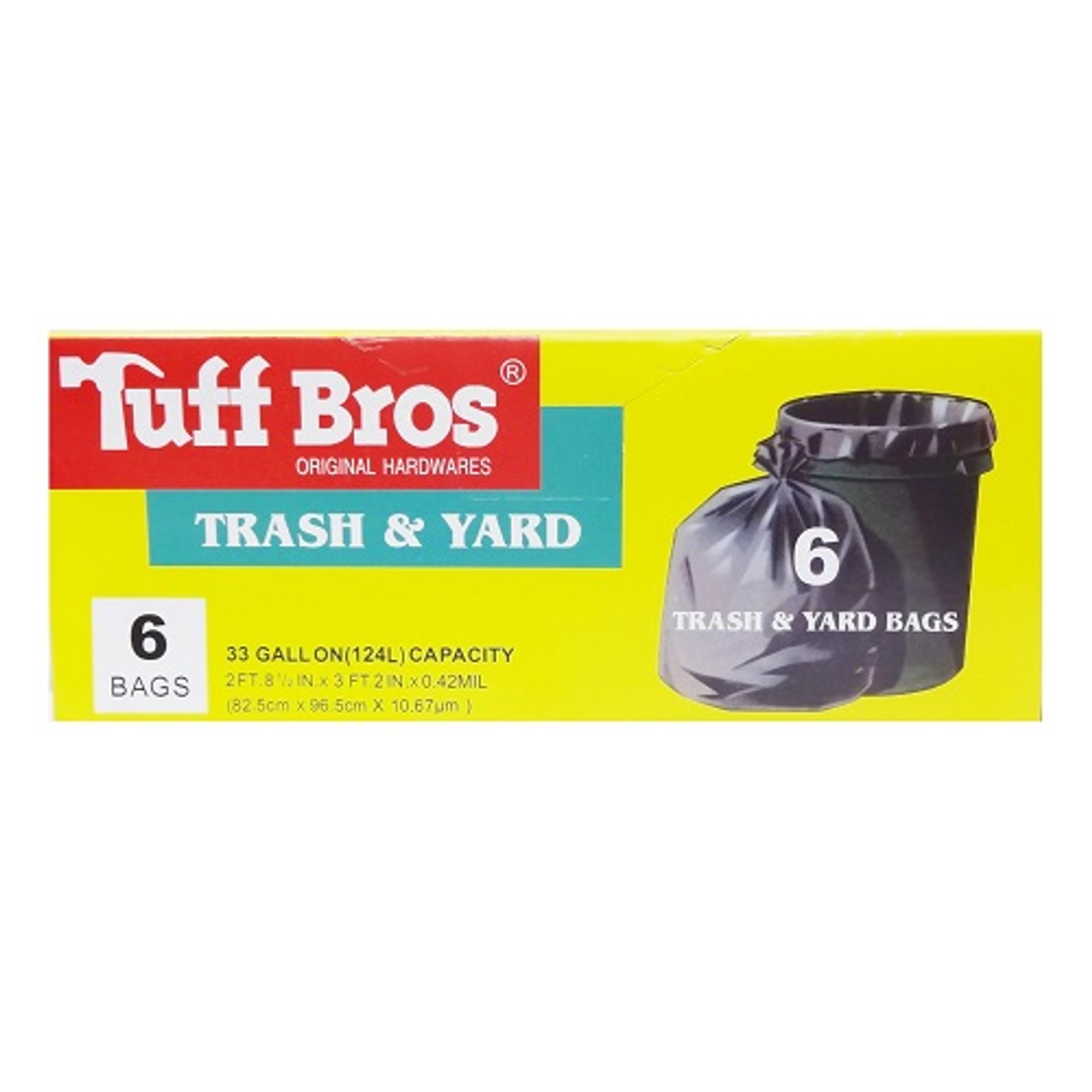Tuff Bros Trash & Yard Bags 33GAL 6CT 24PK/CS